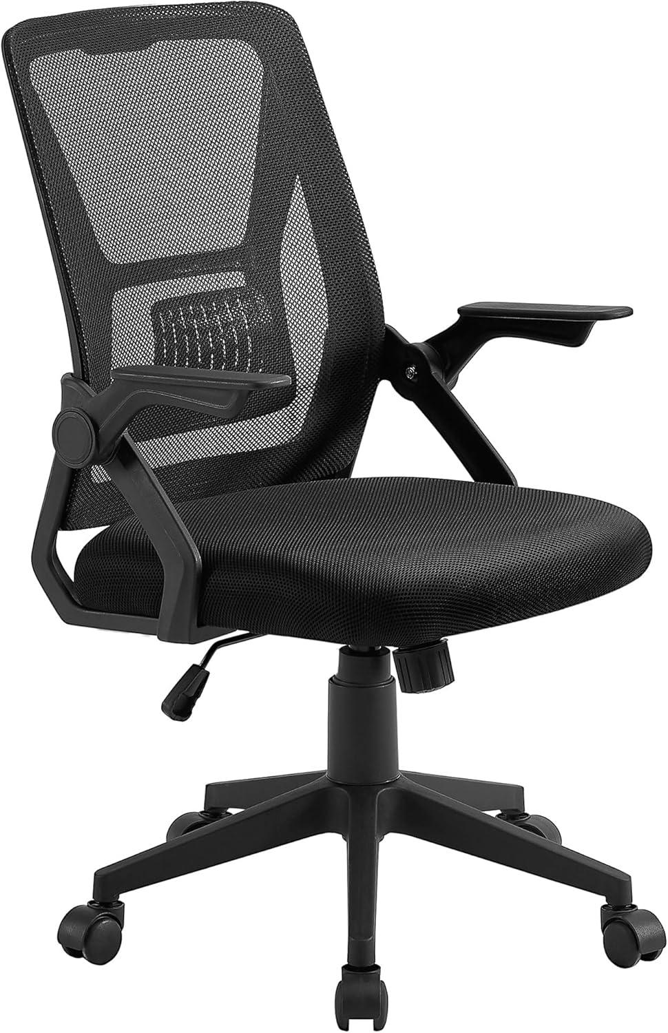 Jet Black Adjustable Mesh Swivel Office Task Chair