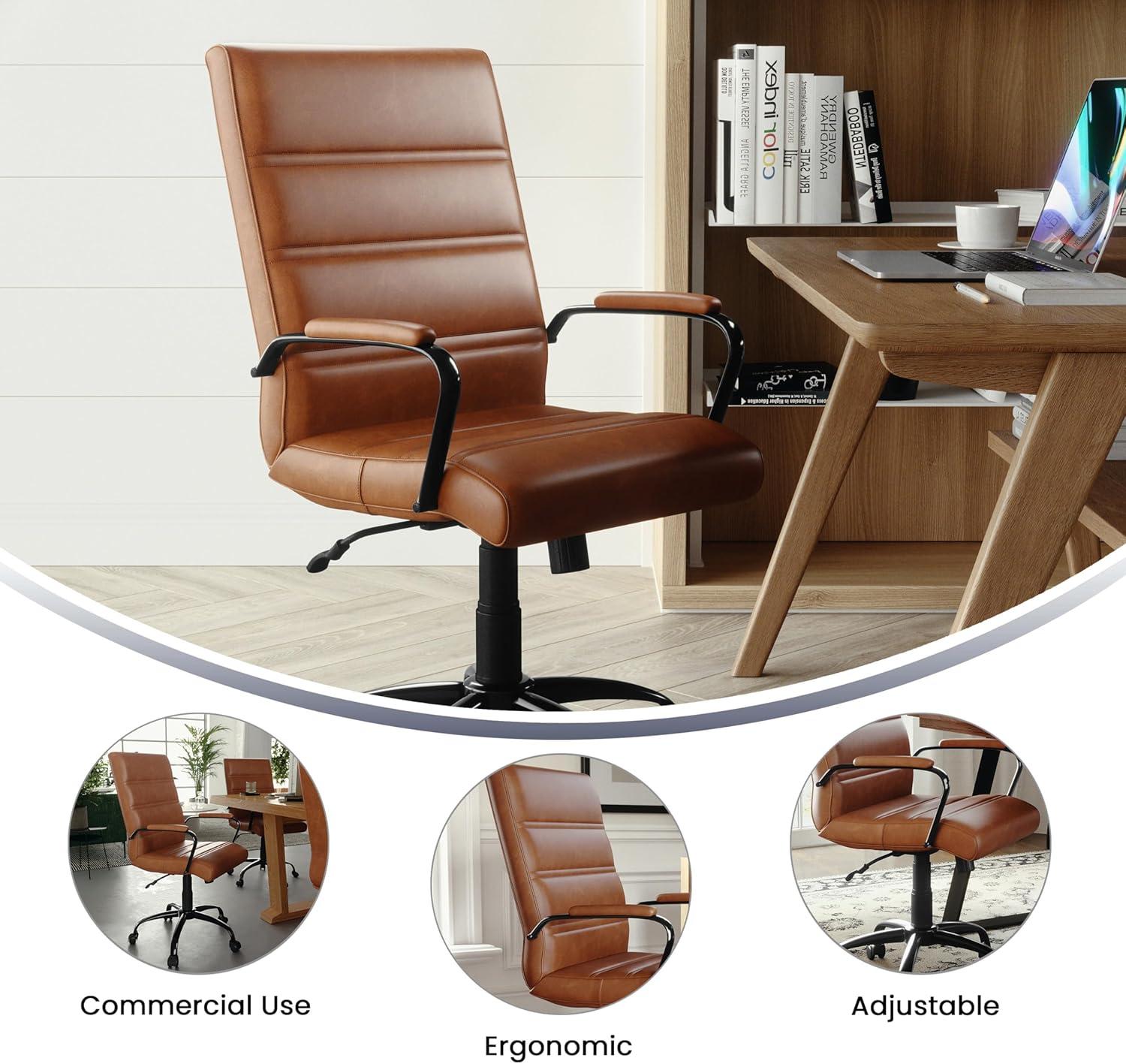 Mid-Back Executive Swivel Office Chair with Metal Frame and Arms