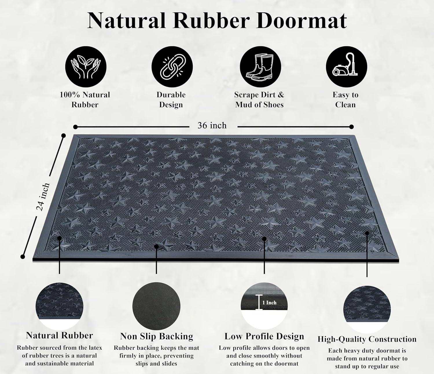 A1HC Good Luck Design Rubber Pin Welcome Door Mats 24"x36" for Outdoor Entrance, Fun Designed Doormat, Welcome Mats for Front Door Non-Slip Backing Rubber Doormat for Indoor Outdoor Use