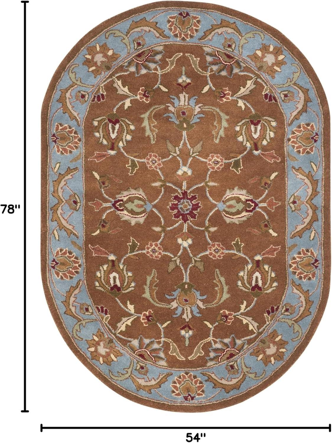Heritage HG812 Hand Tufted Area Rug - Brown/Blue - 4'6"x6'6" Oval - Safavieh.