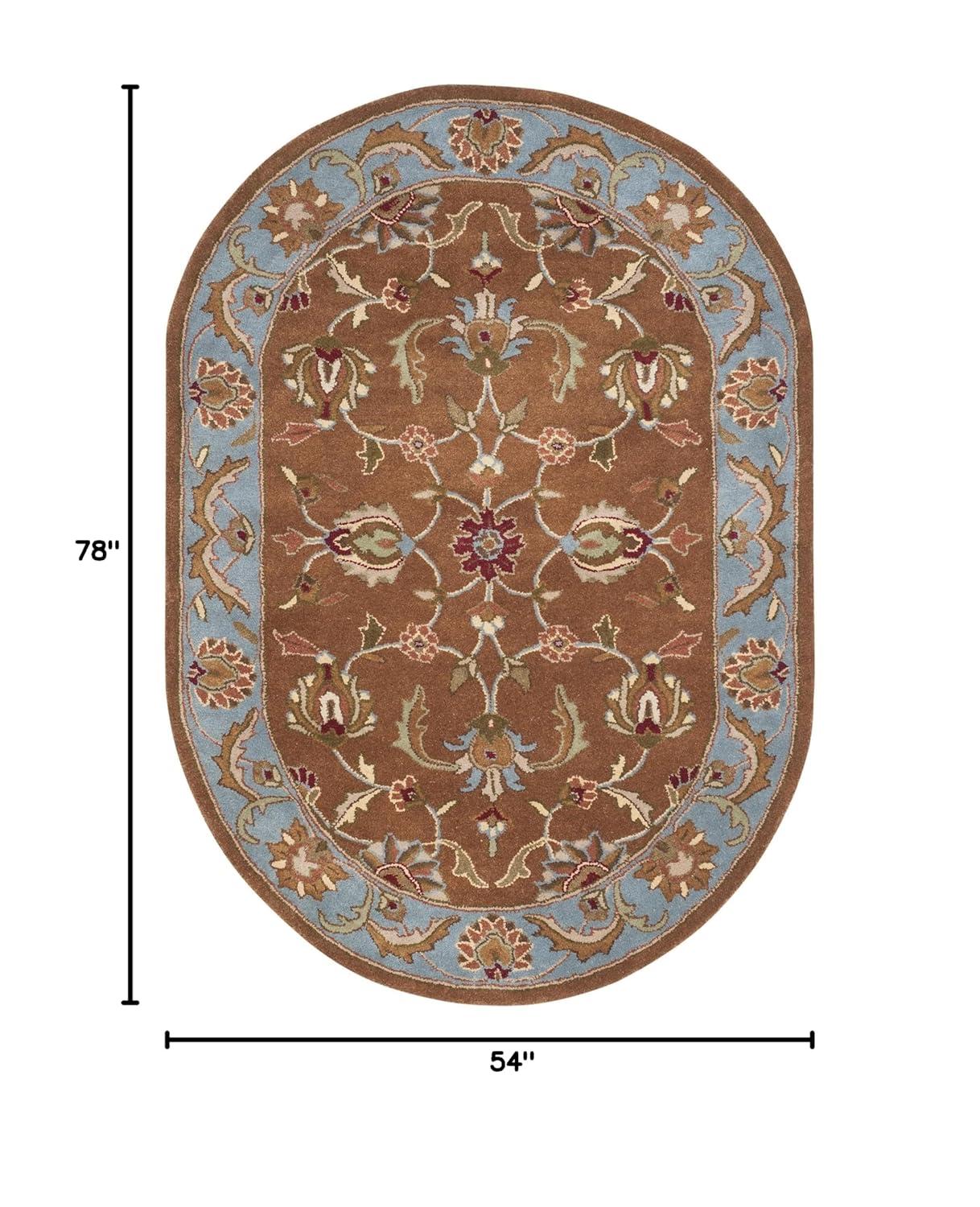 Heritage HG812 Hand Tufted Area Rug - Brown/Blue - 4'6"x6'6" Oval - Safavieh.