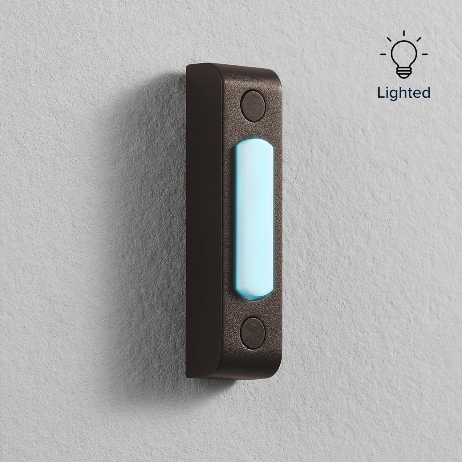 Oil Rubbed Bronze Wired Doorbell with Lighted Button