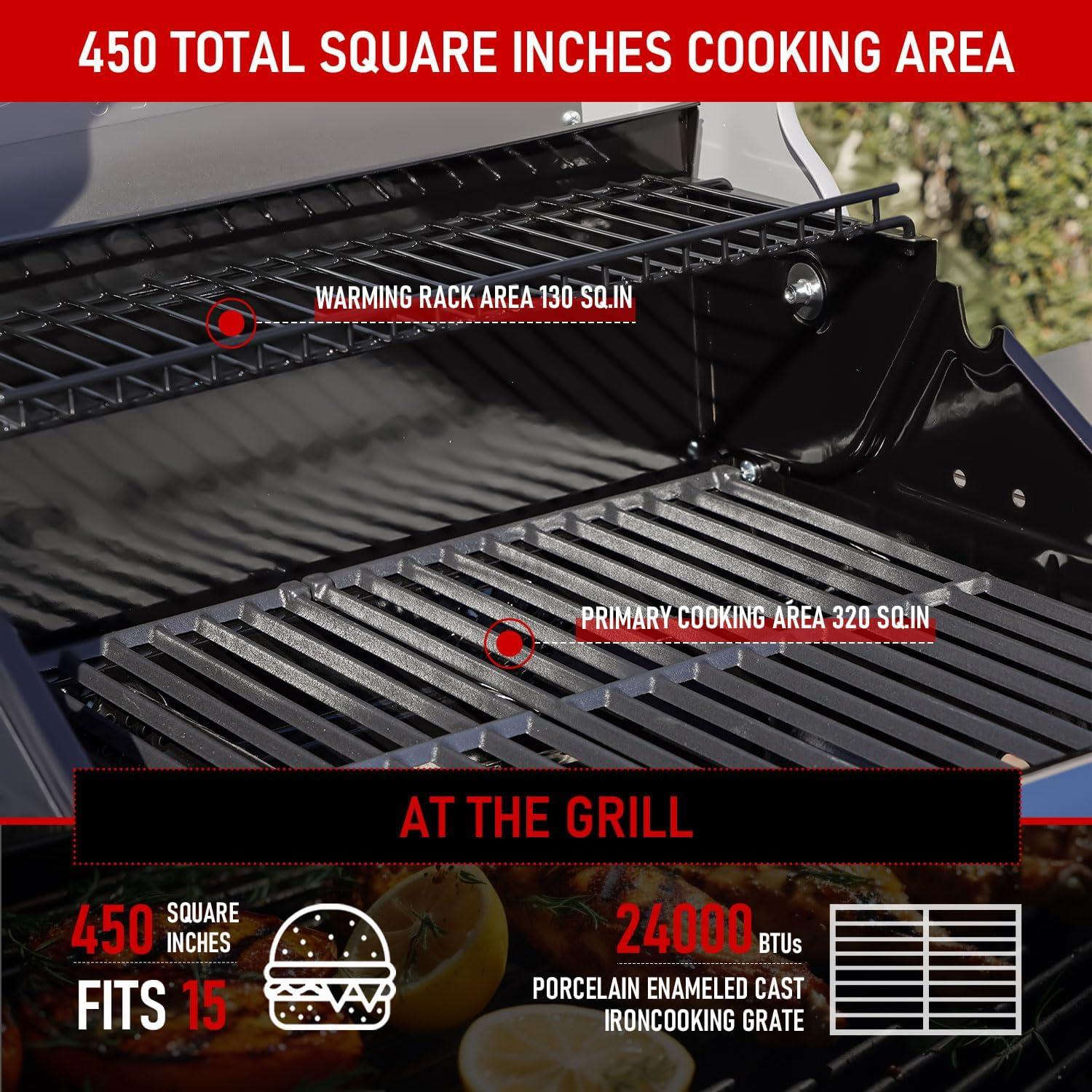 Monument Grills Mesa Series 2-Burner Free Standing Stailless Liquid Propane 24000 BTU Gas Grill with Cabinet