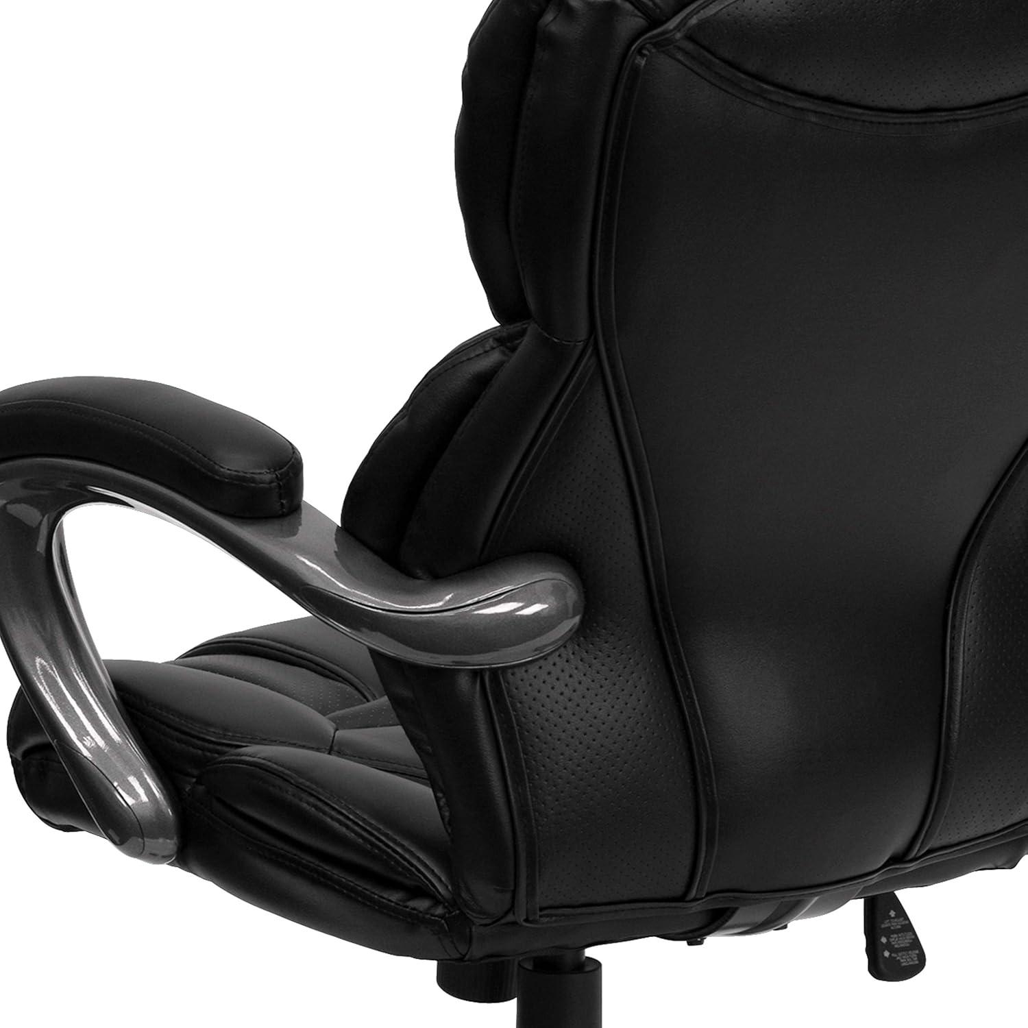 Flash Furniture High Back Black LeatherSoft Executive Swivel Ergonomic Office Chair with Arms