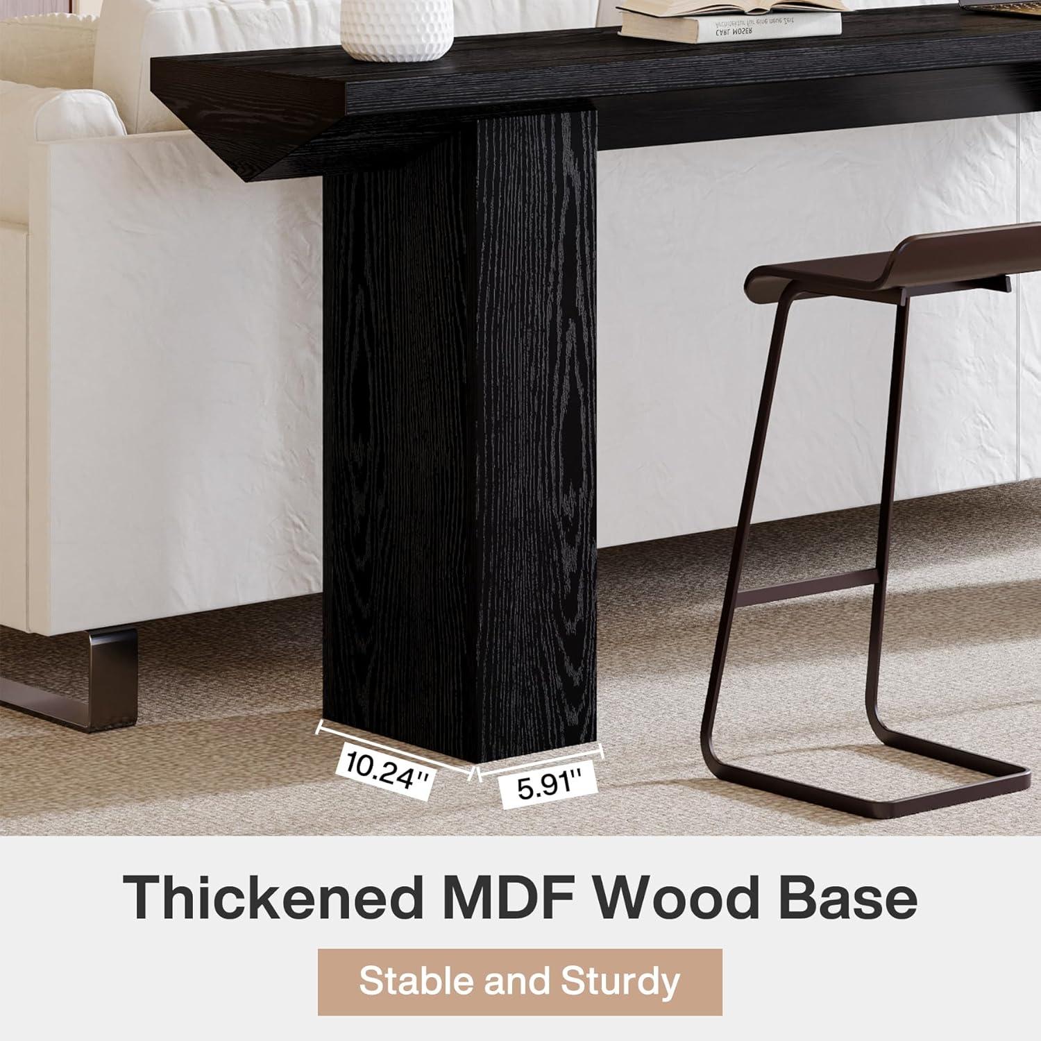 GIODIR 63 Inch Long Console Table, Rustic Wooden Sofa Table Behind Couch, Farmhouse Entryway Table, Industrial Accent Furniture For Entrance, Foyer, Hallway, Living Room