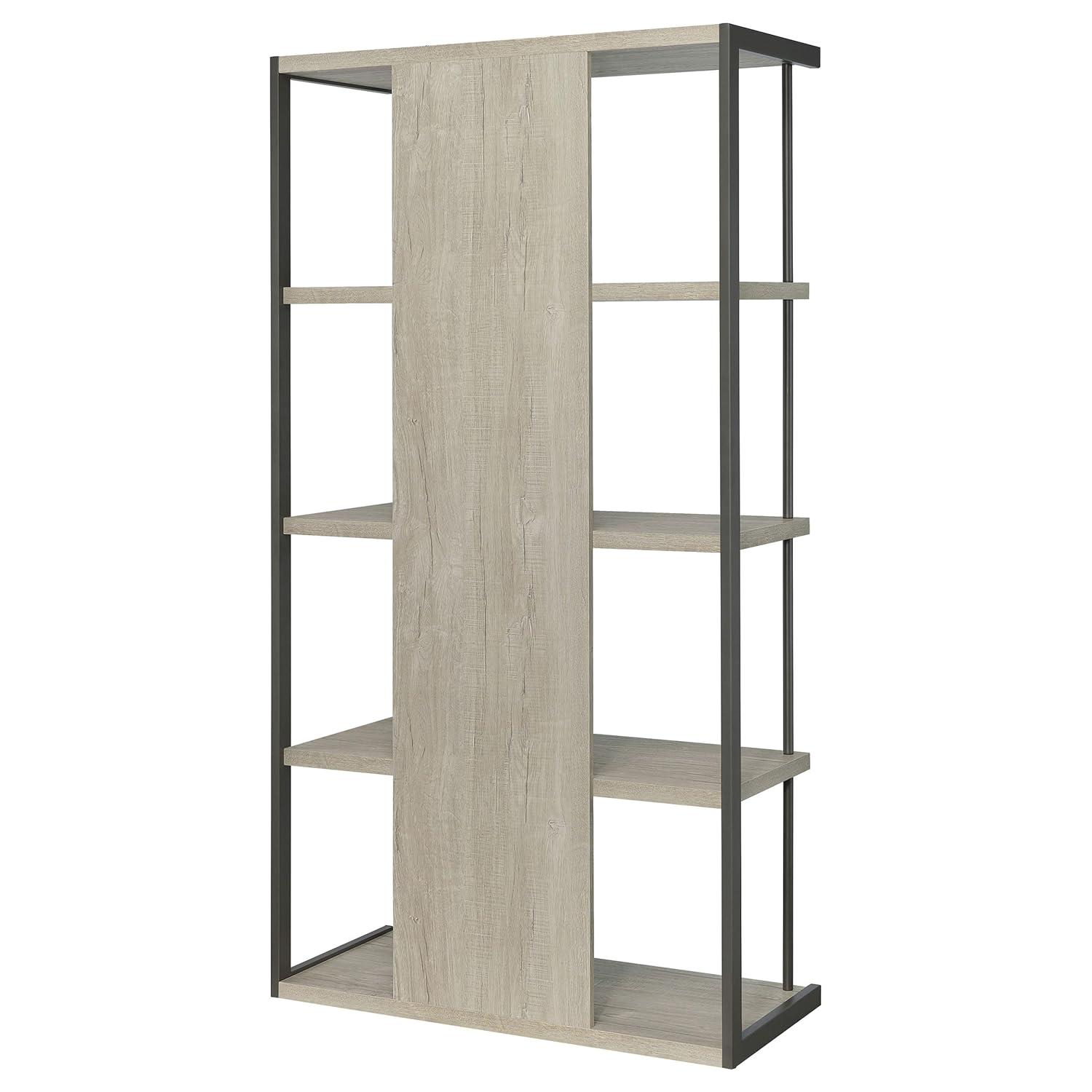 Coaster Loomis 4-shelf Modern Wood Bookcase Whitewashed Gray