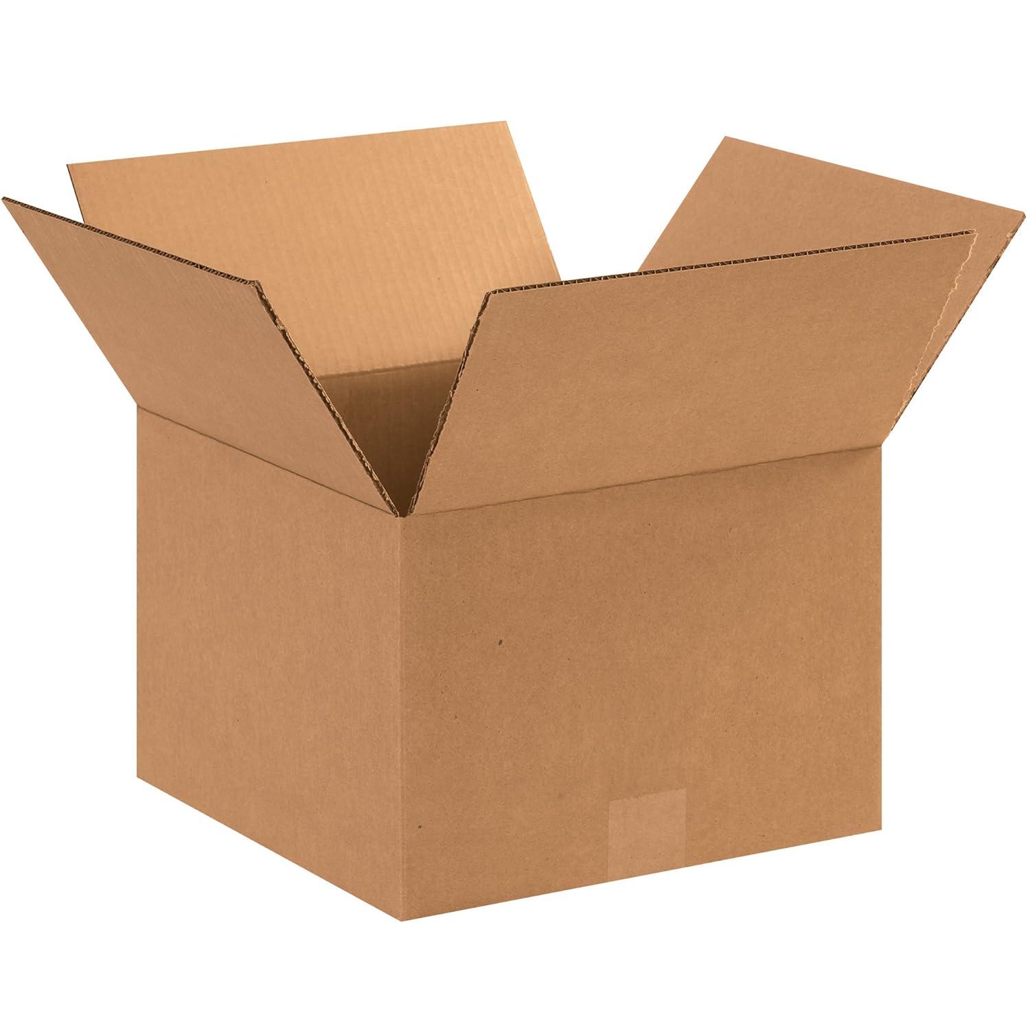 12 x 12 x 8" Kraft Corrugated Shipping Boxes, Pack of 25