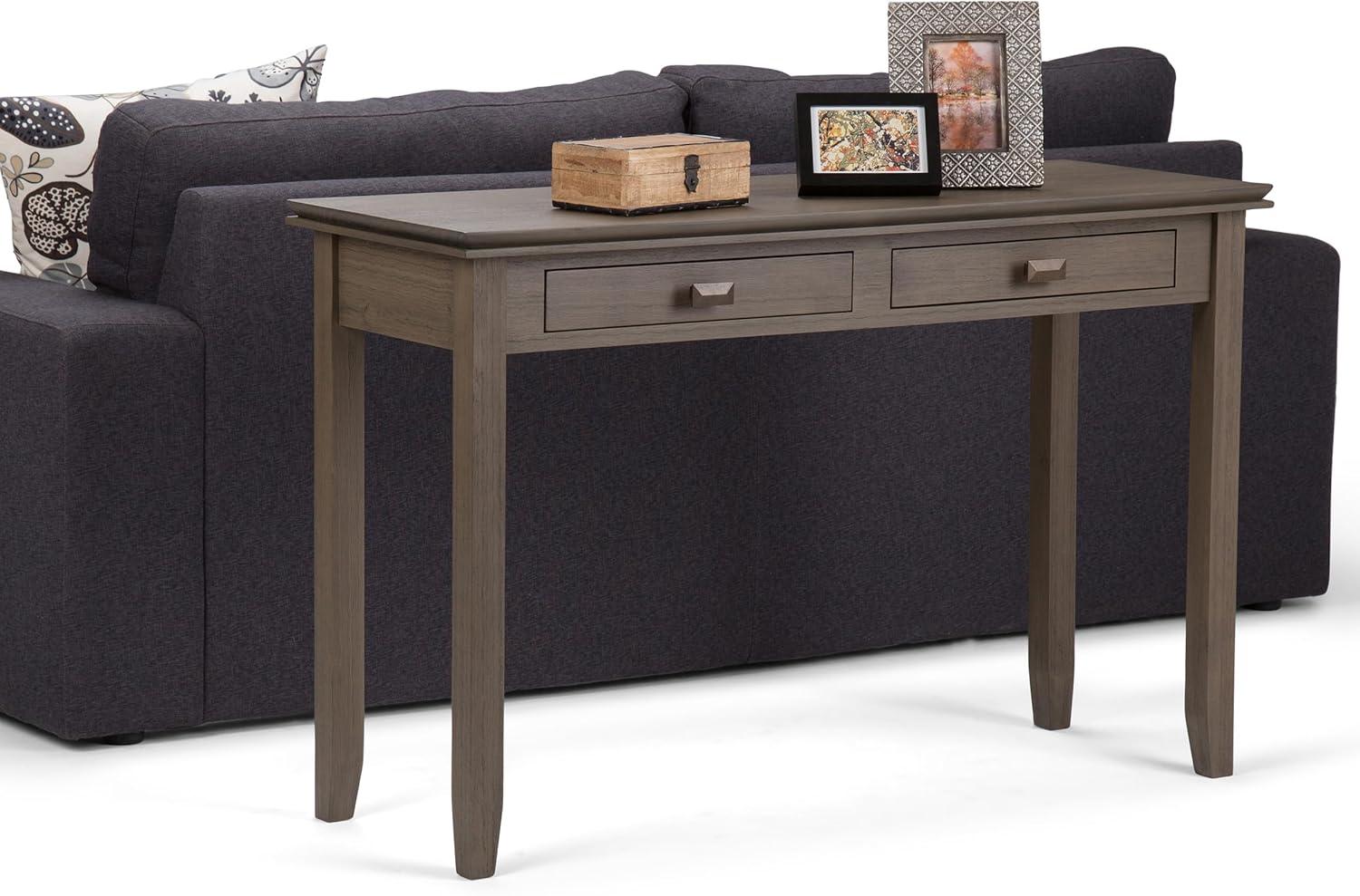 Simpli Home Artisan 46"W Solid Wood Storage Console Table with 2 Storage Drawers