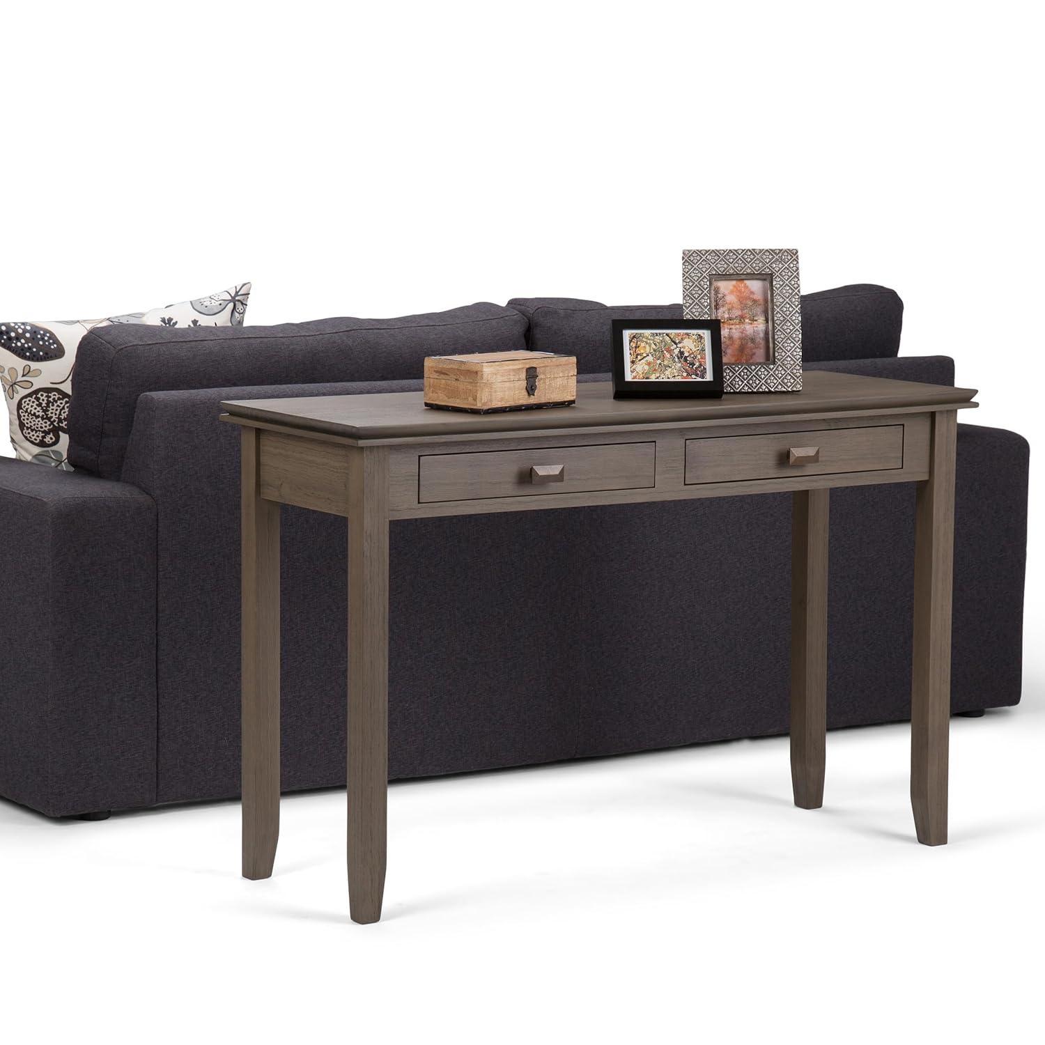 Simpli Home Artisan 46"W Solid Wood Storage Console Table with 2 Storage Drawers