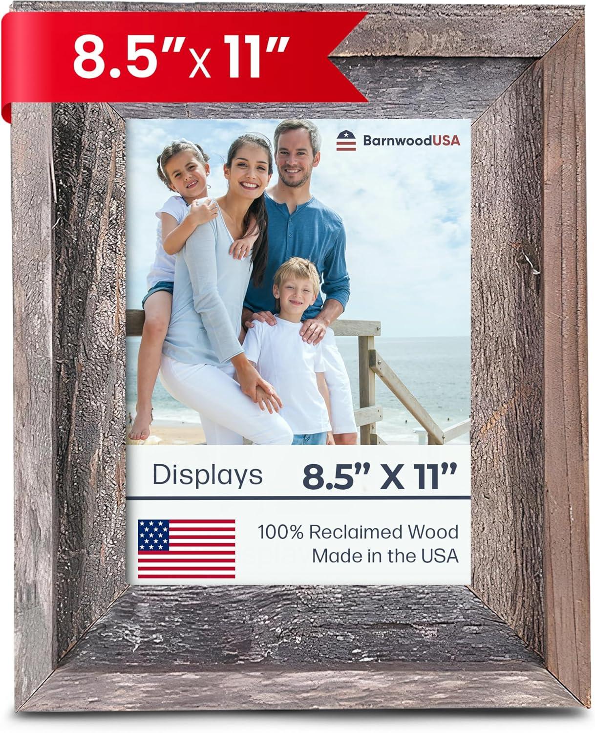 Kattan Weathered Gray Wood Beveled Picture Frame