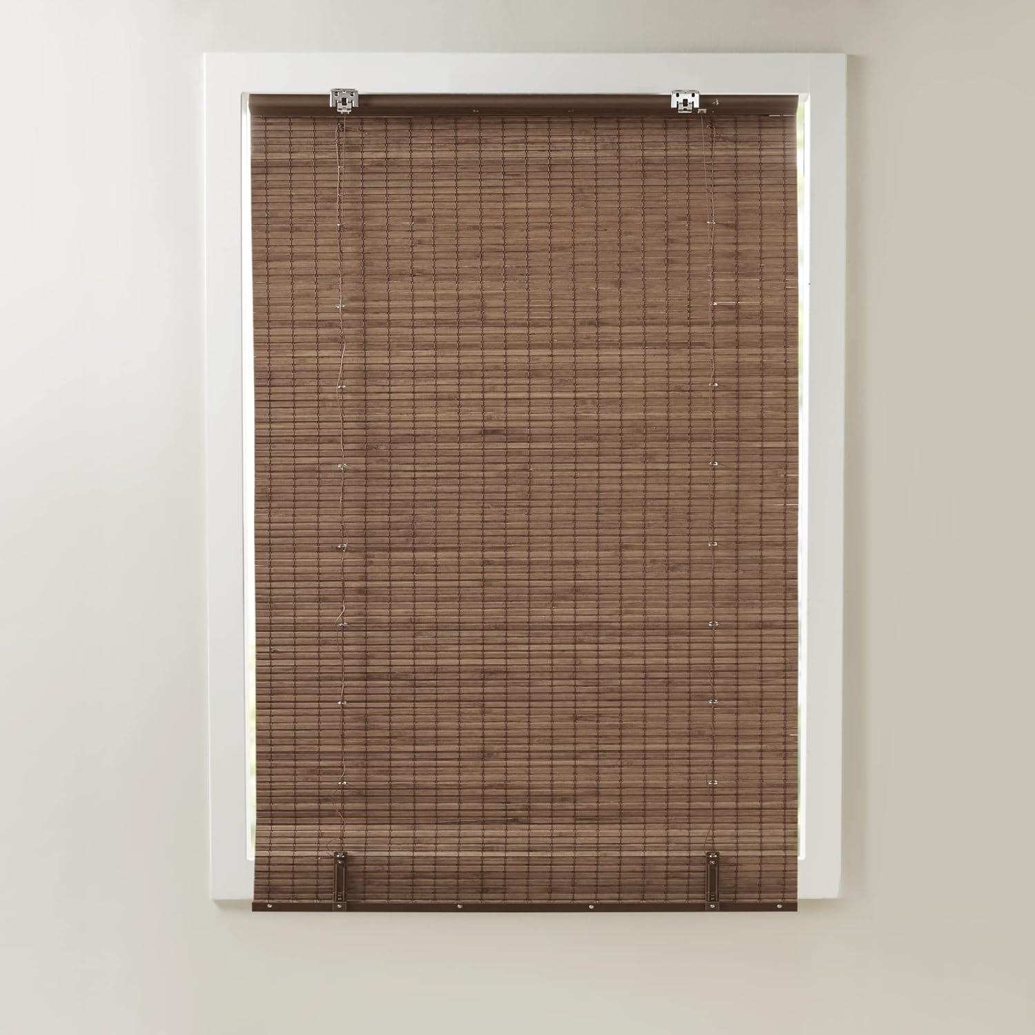 Semi - Sheer Bamboo Light Filtering Roman Shade 64"L