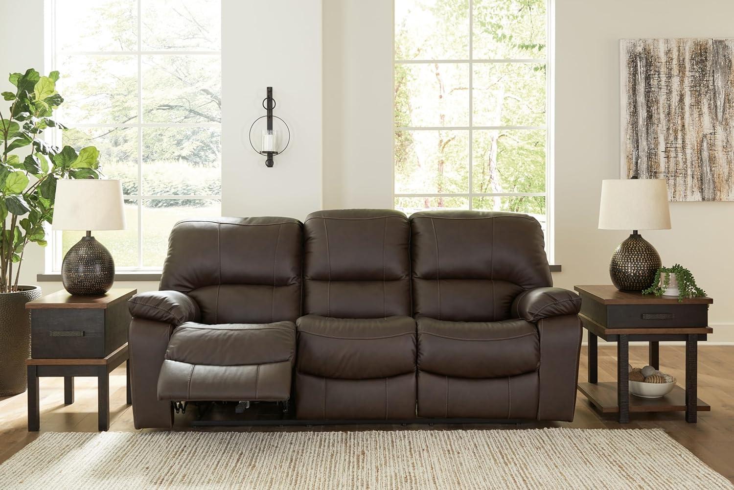 88" Leather Match Pillow top Arm Reclining Sofa