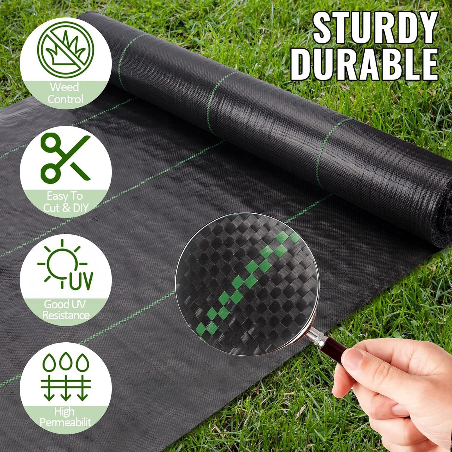 3FT x 50FT Weed Barrier Landscape Fabric Premium Heavy Duty with High Water Permeability and Breathability Woven Geotextile Fabric for Underlayment