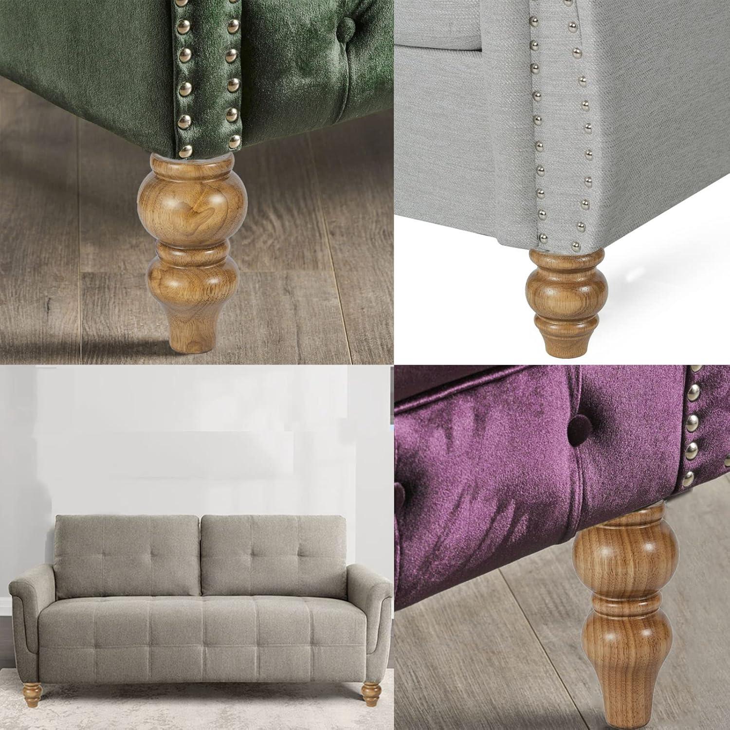 Wood Furniture Legs-Round Couch Legs, Sofa Legs Set of 4,Couch Legs Replacement,for Chair Legs Dresser Legs Cabinet Legs(6 inch Wood Color)