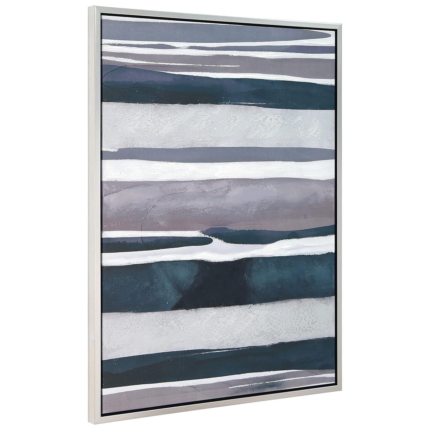 Empire Art Direct Cobalt Streaks 2 Textured Metallic Hand Painted Framed Wall Art, 30" x 40" x 1.5", Ready to hang