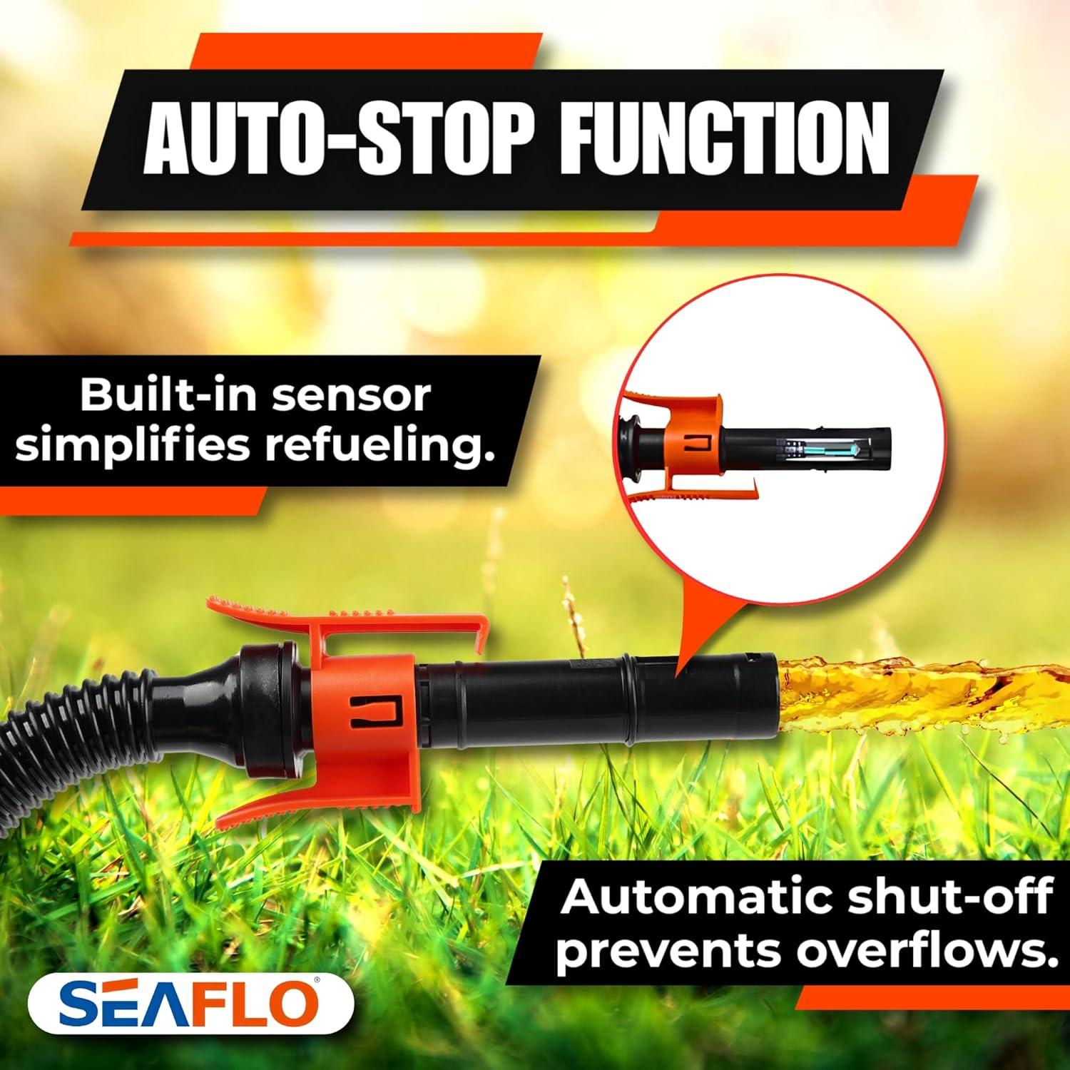 SEAFLO Fuel Pump Transfer Pump (Flow Rate 2.3 GPM - 3.1 GPM) with Hose Suction Pipe Length (18”/ 465mm) and Flexible Discharge Hose Length: 41”/ 1050mm