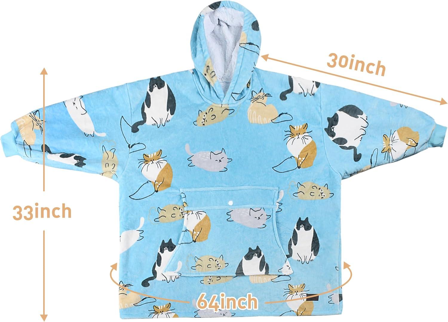 Catalonia Catalonia Blanket Hoodie for Kids, Oversized Wearable Fleece Sweatshirt Pullover for Teens Youth