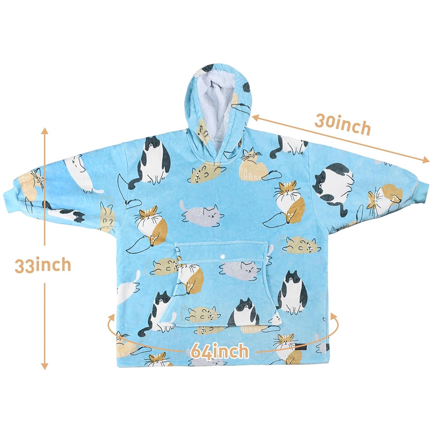 Catalonia Catalonia Blanket Hoodie for Kids, Oversized Wearable Fleece Sweatshirt Pullover for Teens Youth