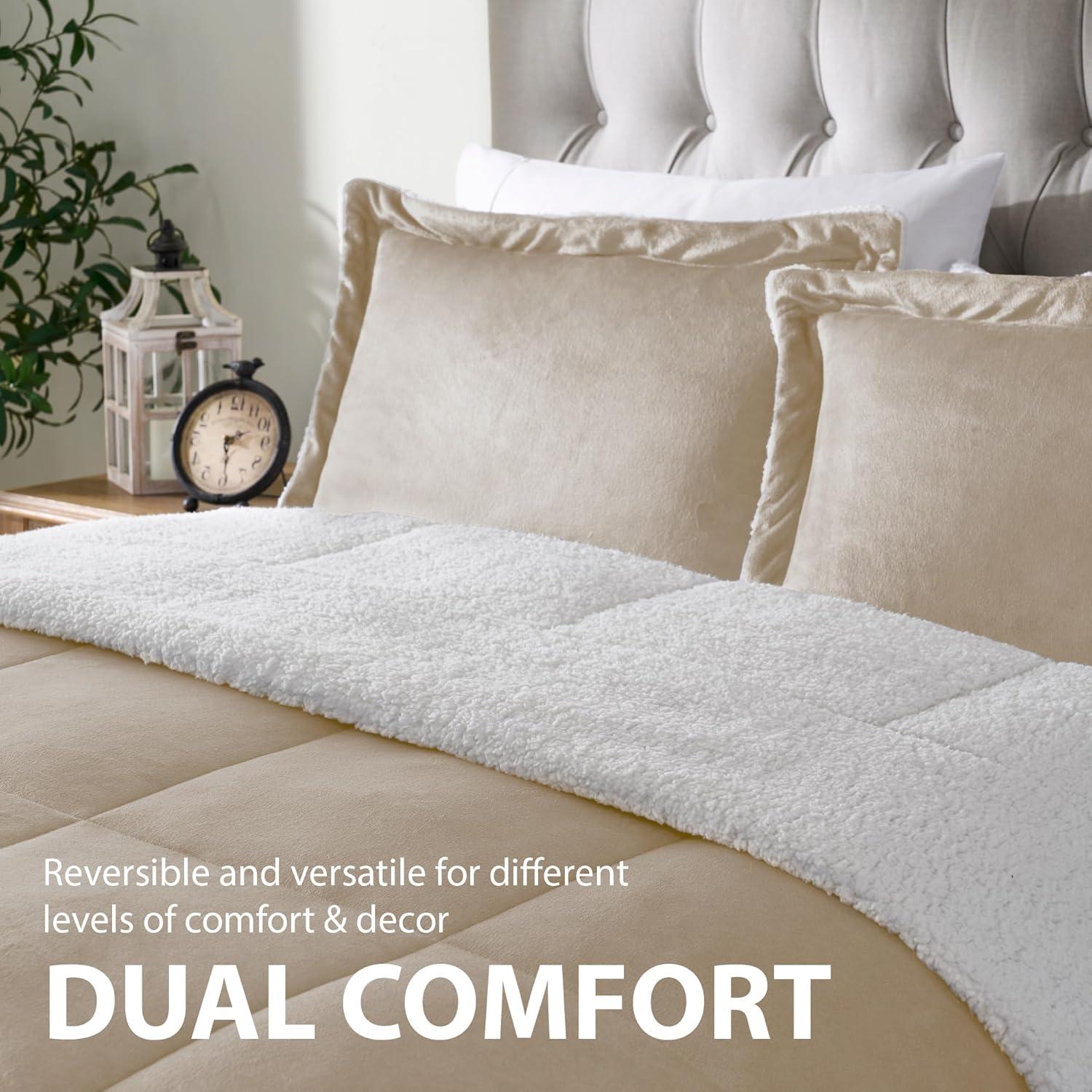 Ultra Plush Reversible Micro-Mink and Sherpa 3-Piece Comforter Set