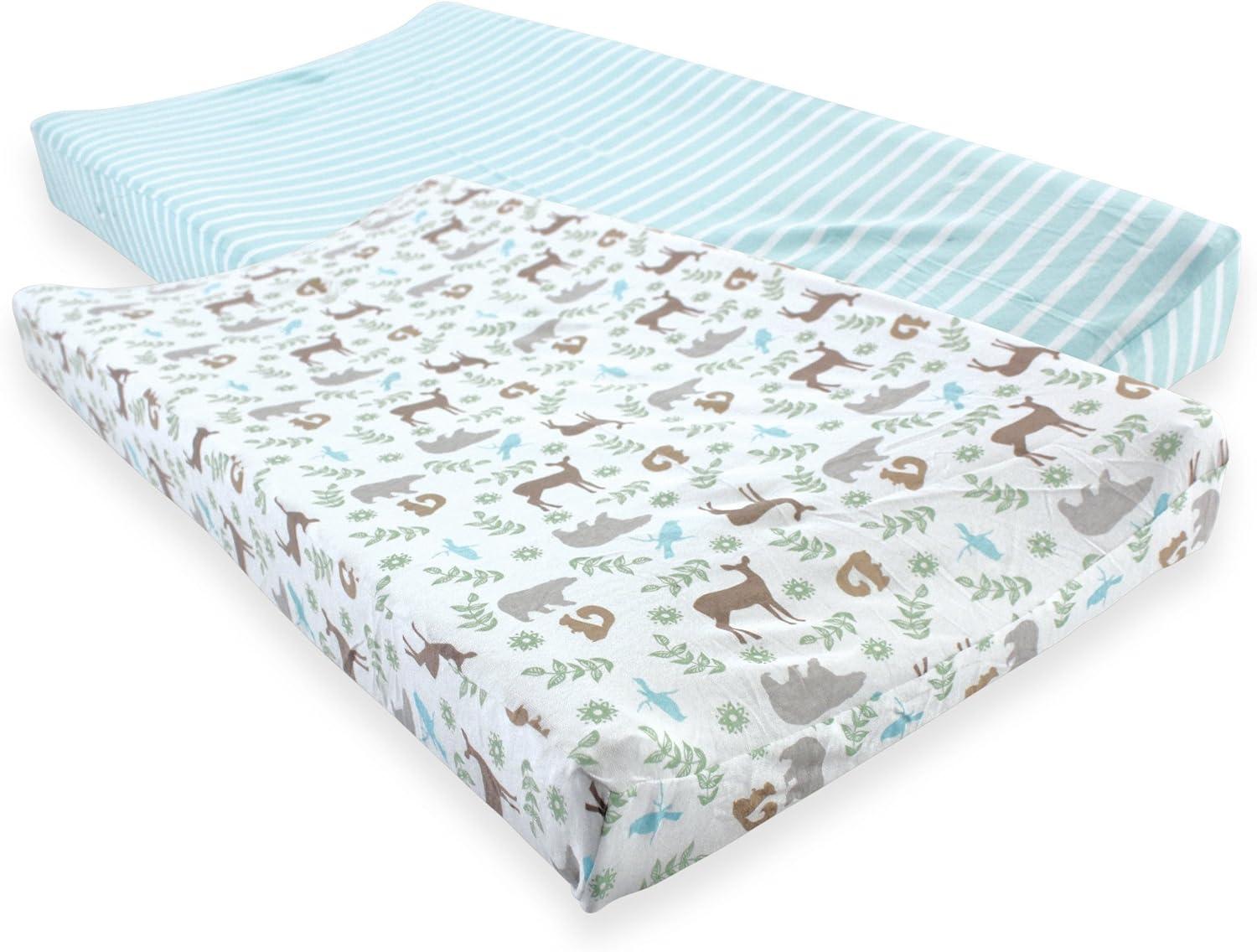 Touched by Nature Baby Organic Cotton Changing Pad Cover, Forest, One Size