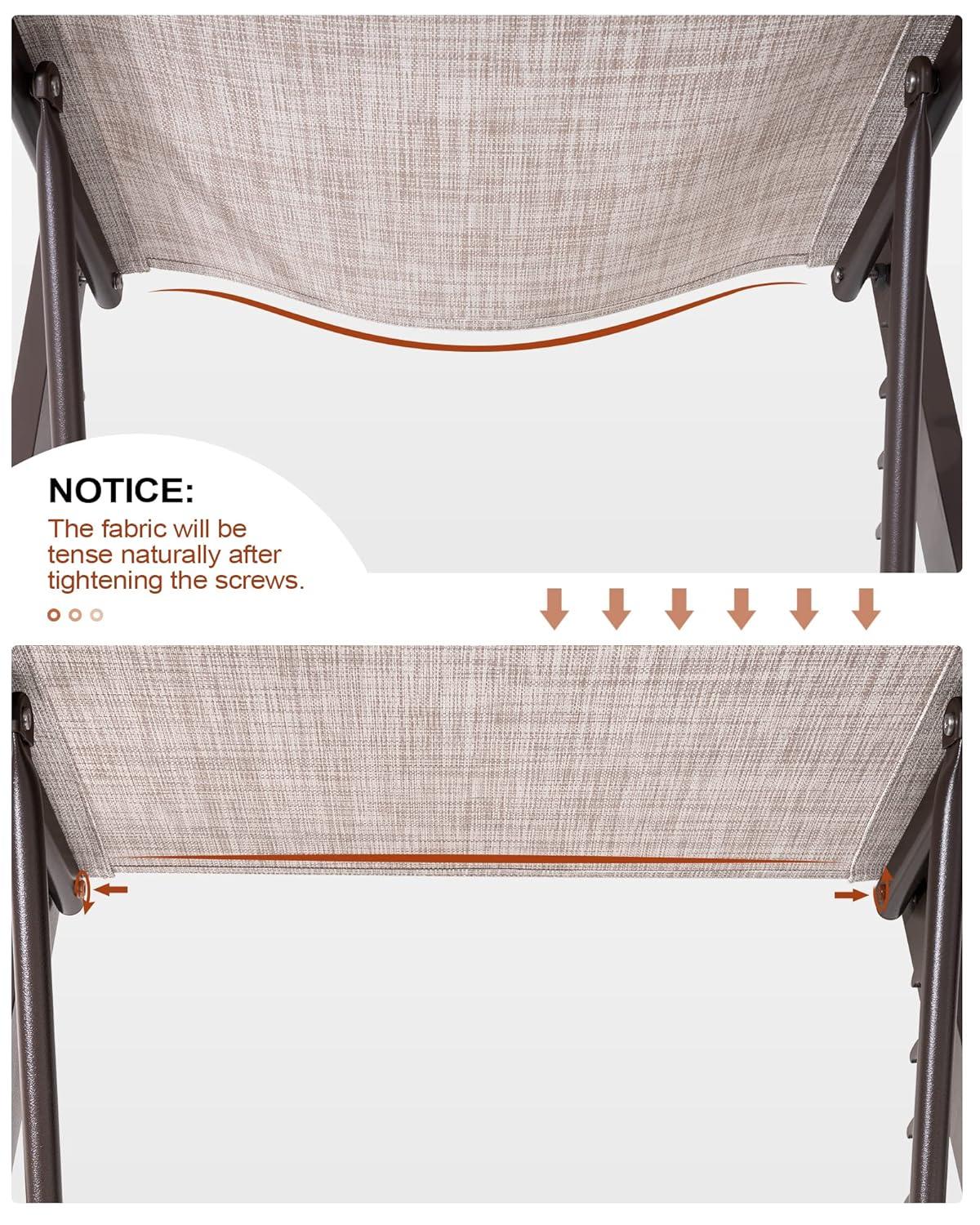 3pc Outdoor Five Position Adjustable Curved Aluminum Lounge Set Brown - Crestlive Products: Weather-Resistant Patio Furniture Set with Side Table