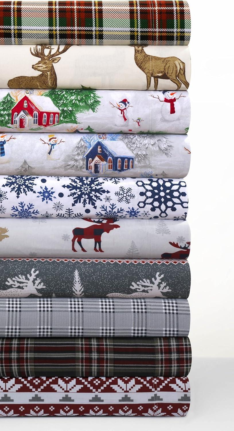 Cozy Flannel Novelty and Holiday Printed Extra Deep Pocket Bed Sheet Set