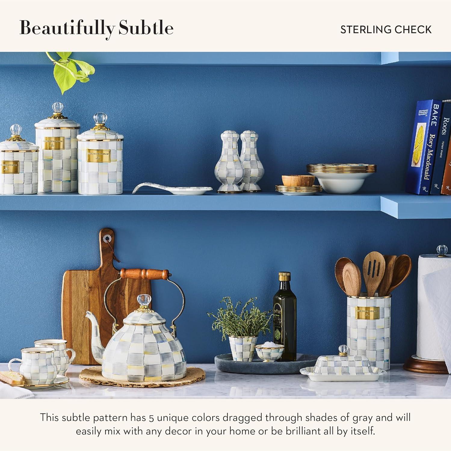 MacKenzie-Childs Sterling Check® Large Salt & Pepper Shakers (Set of 2)