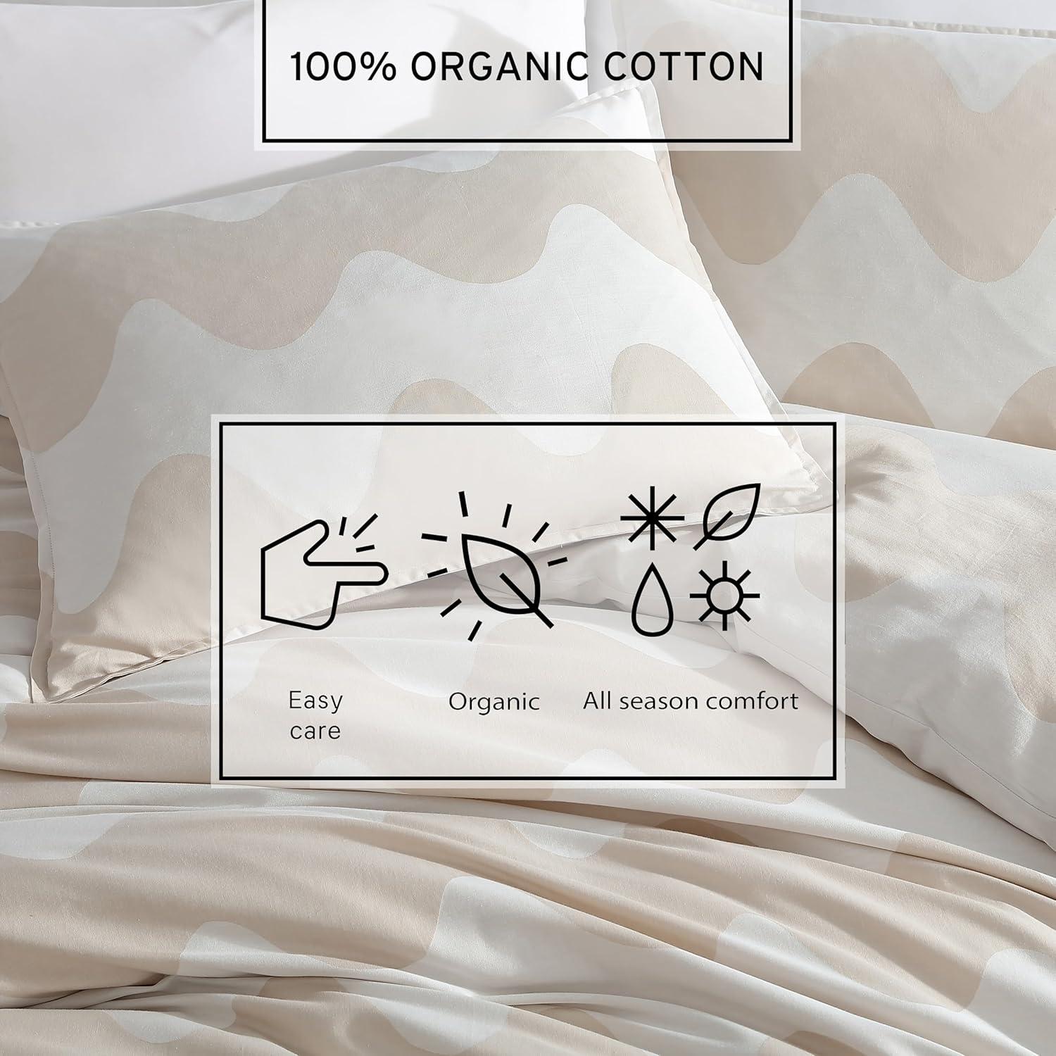 Marimekko Lokki Beige Organic Cotton Duvet Cover Set