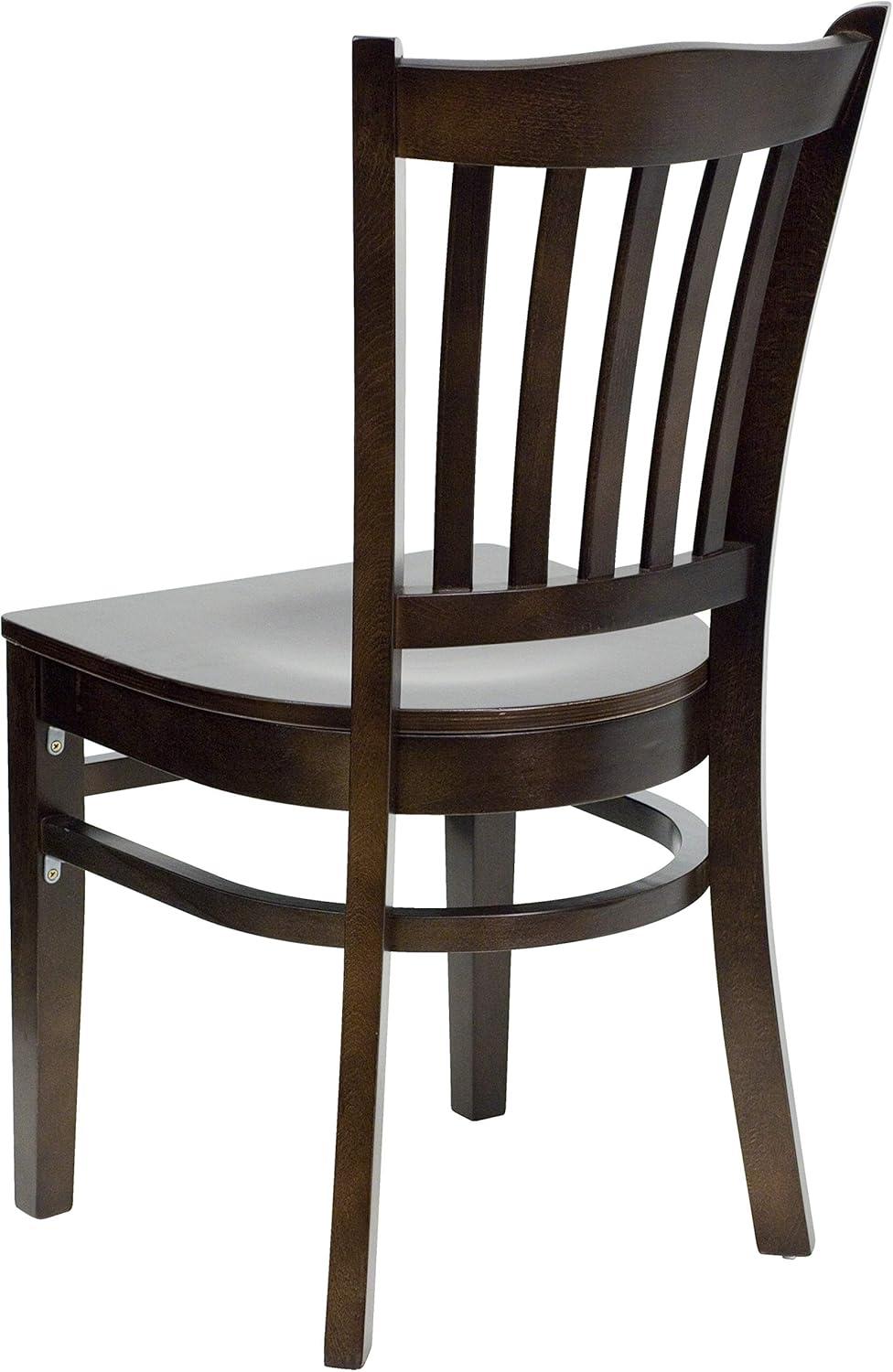 Emma and Oliver 2 Pack Vertical Slat Back Wooden Restaurant Chair