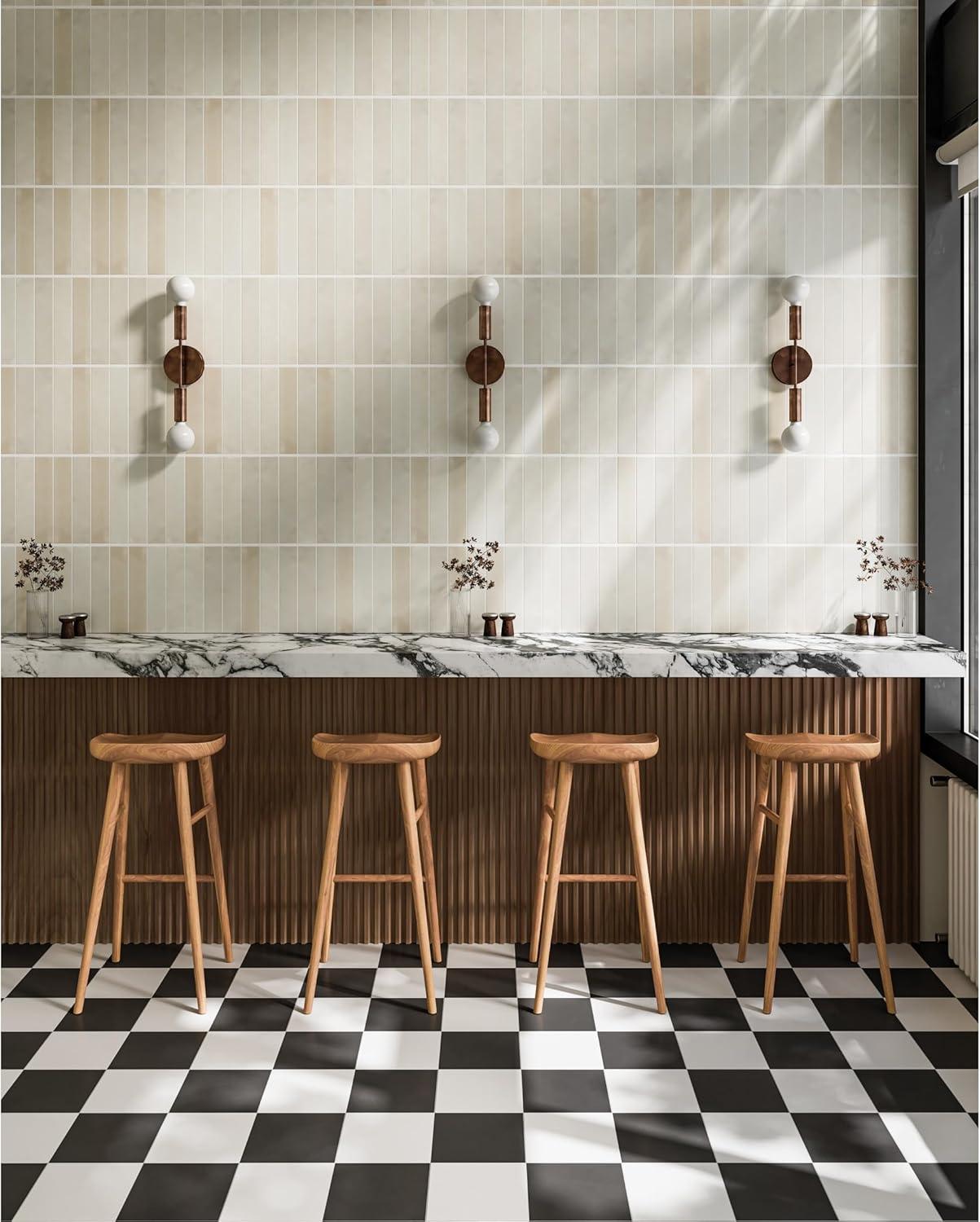 Celine 2.5" x 12" Porcelain Mosaic Sheet Wall & Floor Tile