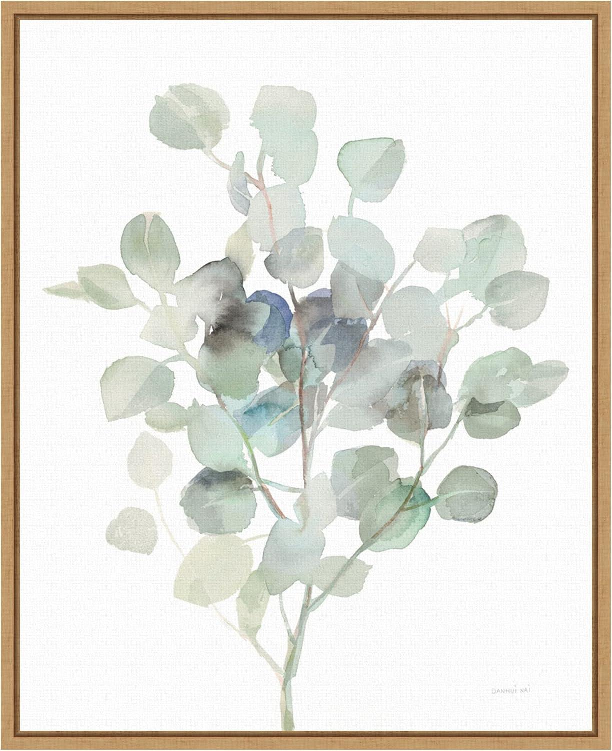 Sylvie Maple Framed Eucalyptus Canvas Wall Art 16 x 20 Inches