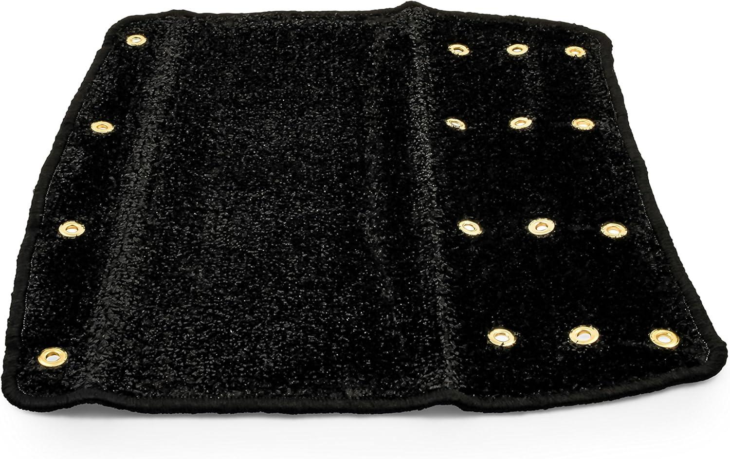 Camco RV Wrap Around Turf Rug | Weather and Mildew Resistant| Easy Install | Artificial Turf, Black (42947)