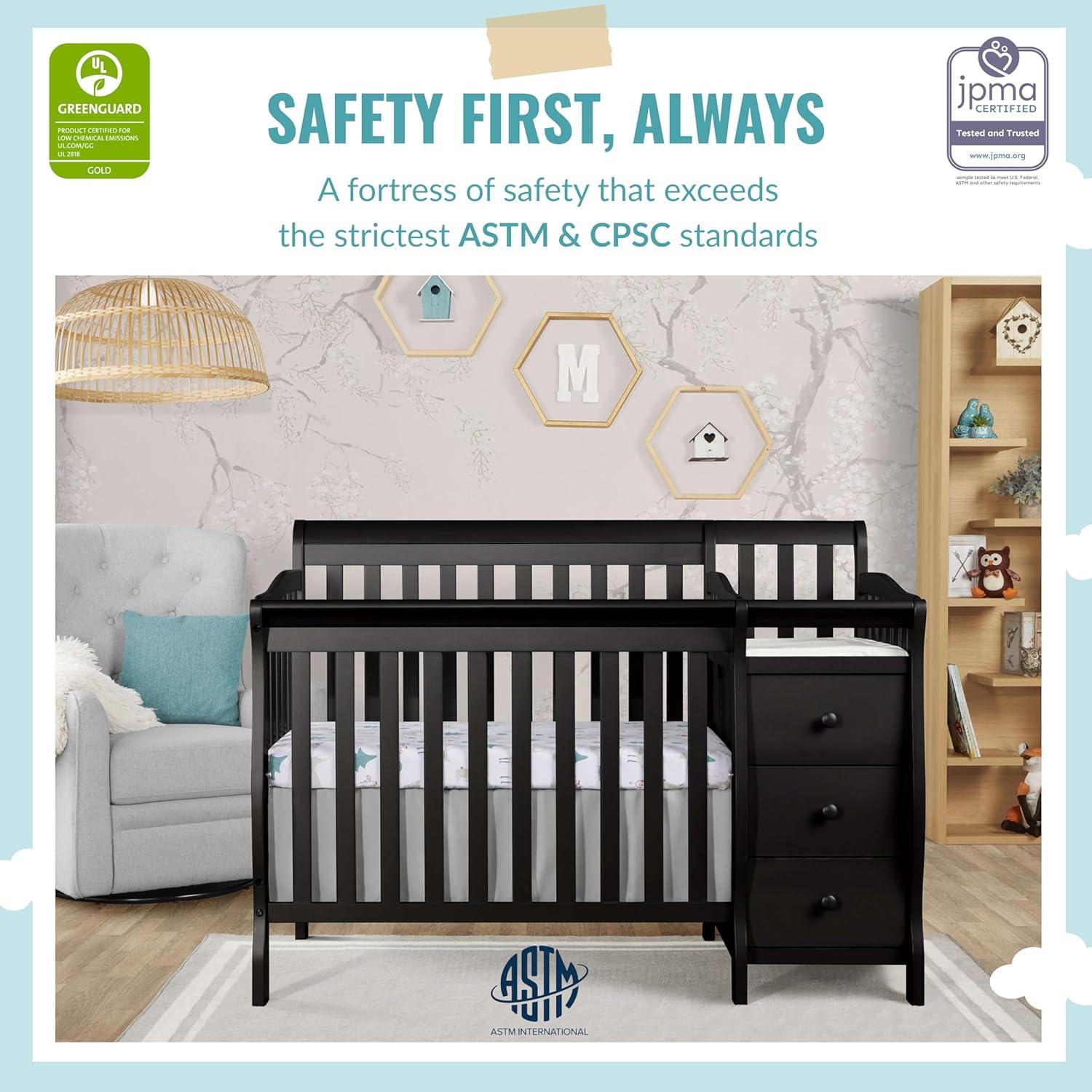 Dream On Me Jayden 4-in-1 Mini Convertible Crib and Changer