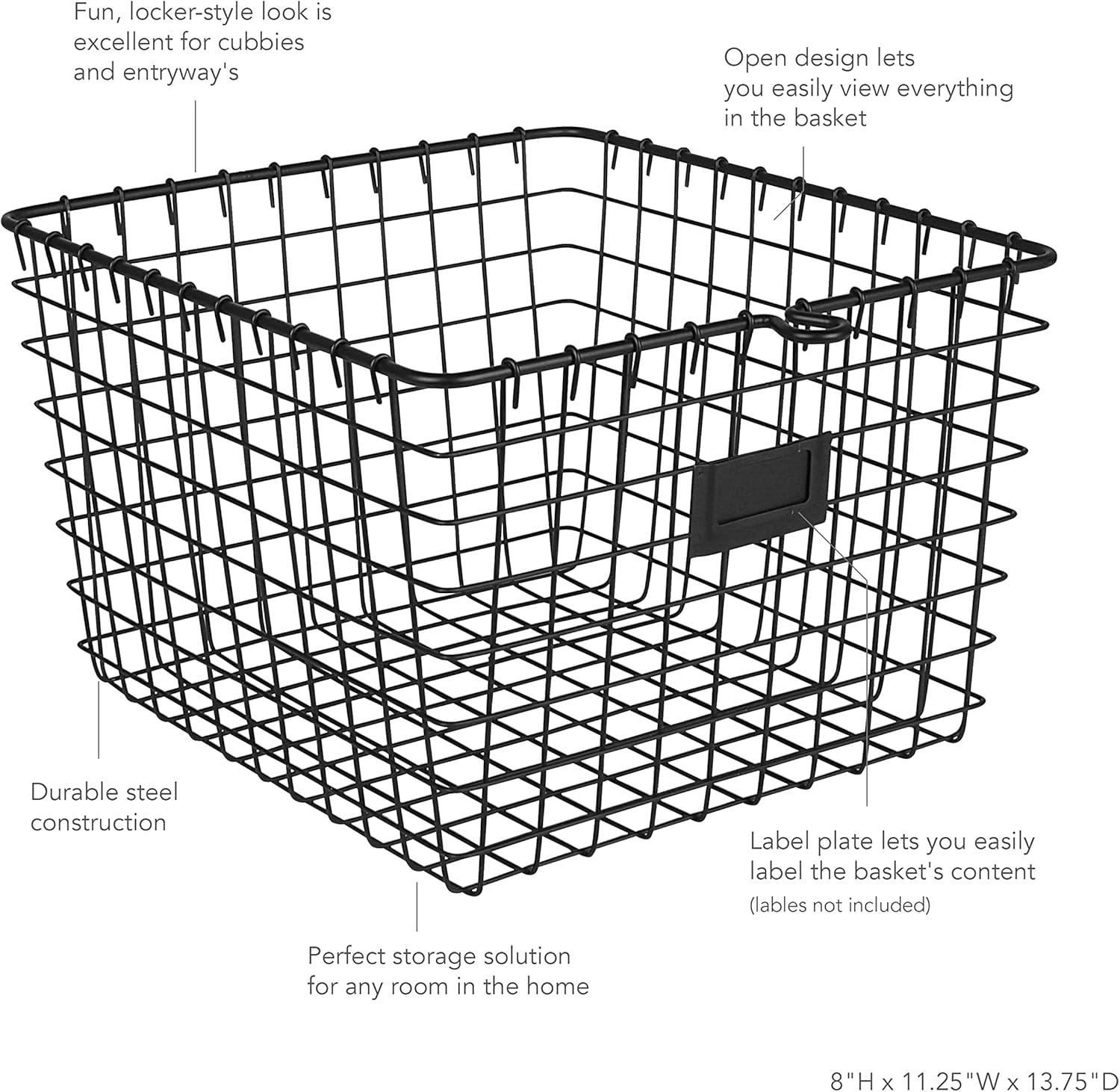 Spectrum Diversified Small Storage Basket Light Silver: Metal Locker Storage & Portable Utility Organizer