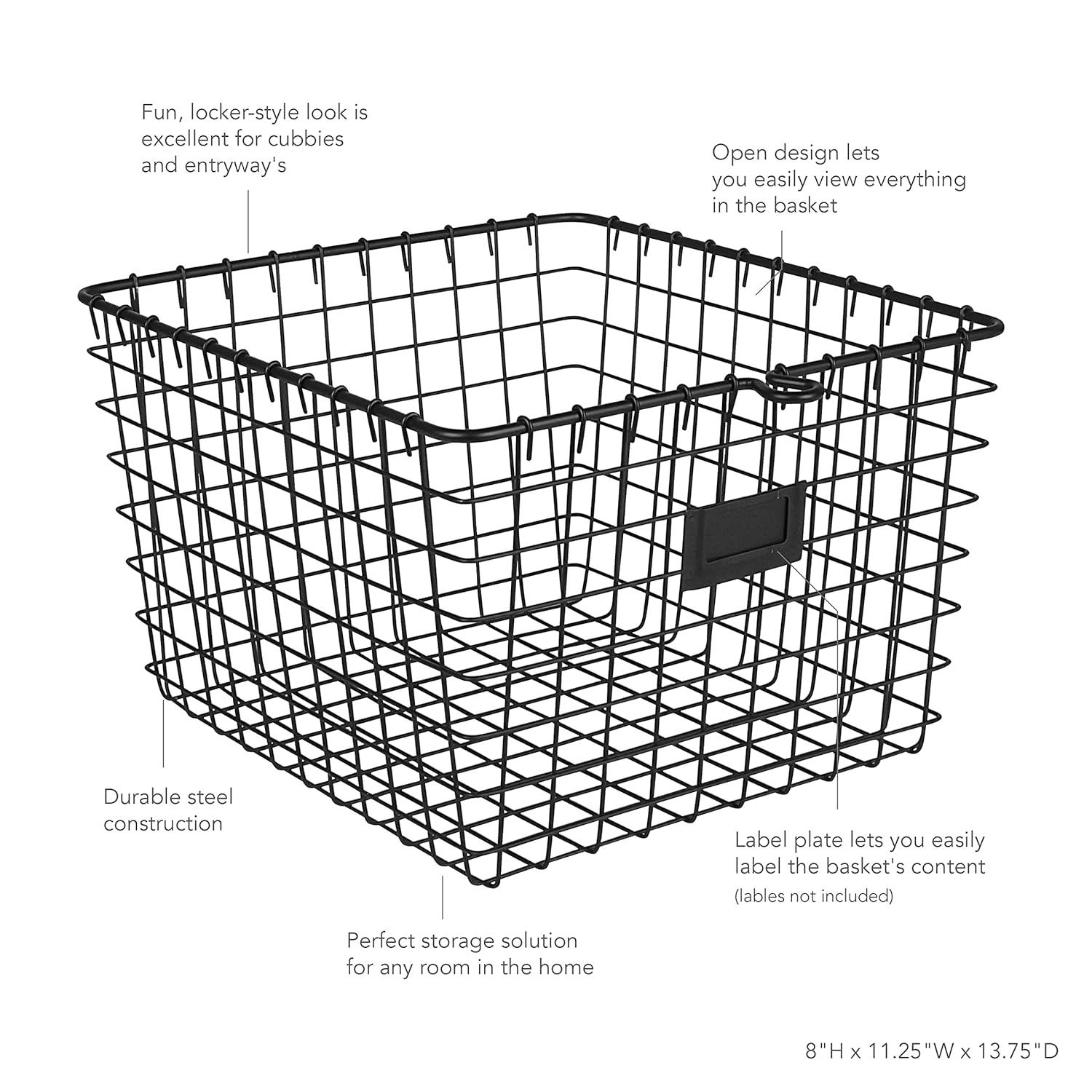 Spectrum Diversified Small Storage Basket Light Silver: Metal Locker Storage & Portable Utility Organizer