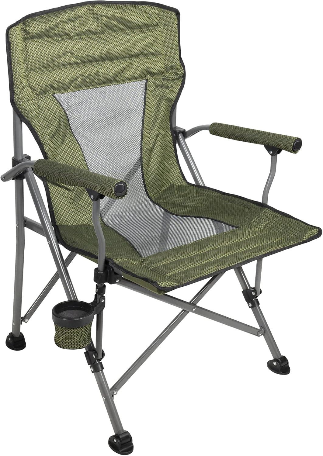 Green Oversized Deluxe Outdoor Sports Arm Chair with Mesh Back