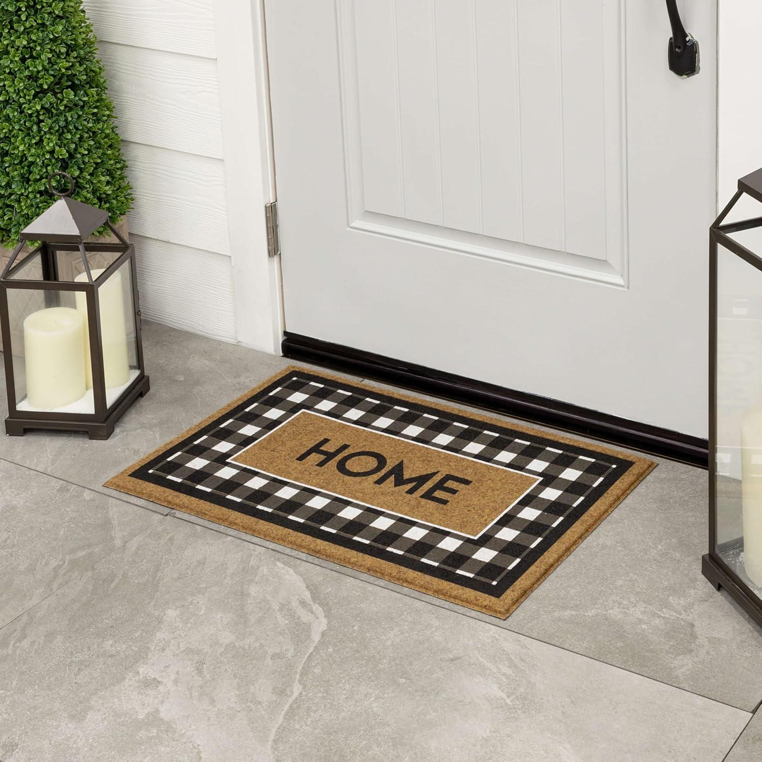Mohawk Home Fall Welcome Home Black/White Geometric Weather Resistant Door Mat