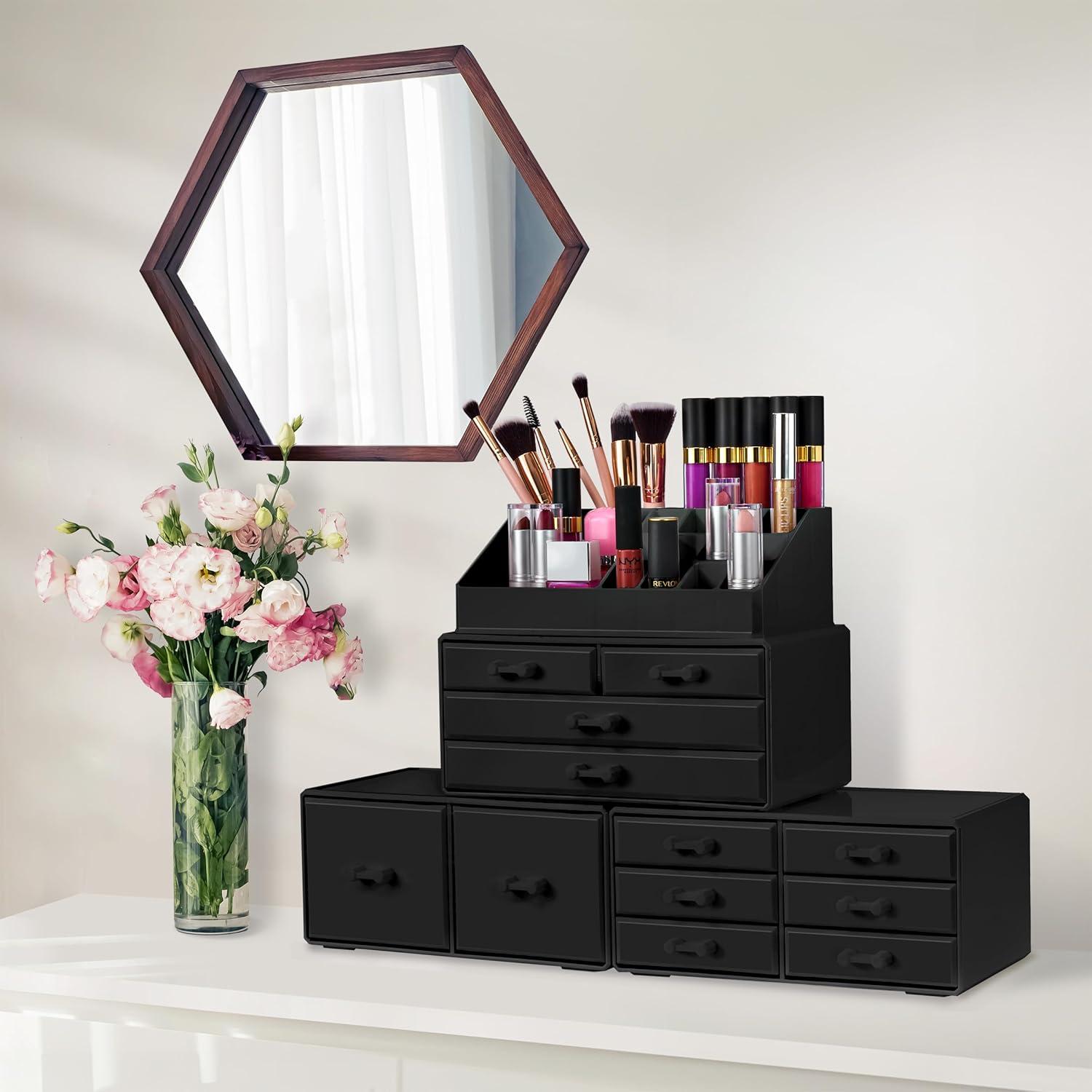Sorbus Makeup Organizer with Lipstick, Brush Holders, Large 12 Drawers
