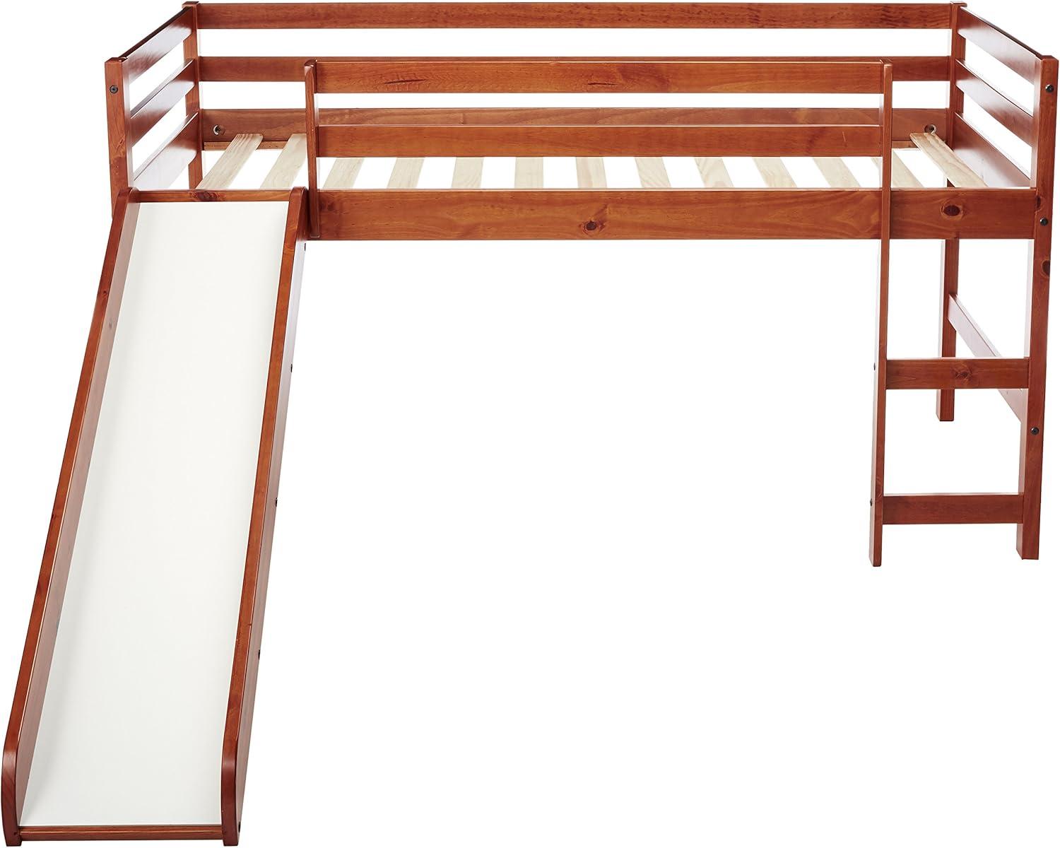 Donco Kids Twin Solid Wood Mission Low Loft Bed in Espresso