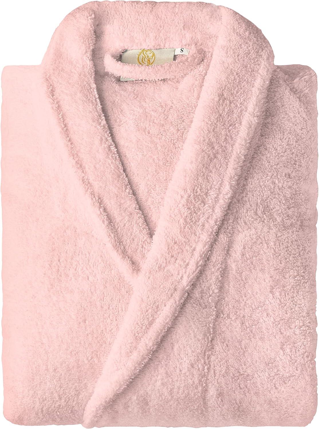 Superior Cotton Terry Adult Unisex Soft Lightweight Bathrobe, Extra-Large, Pink