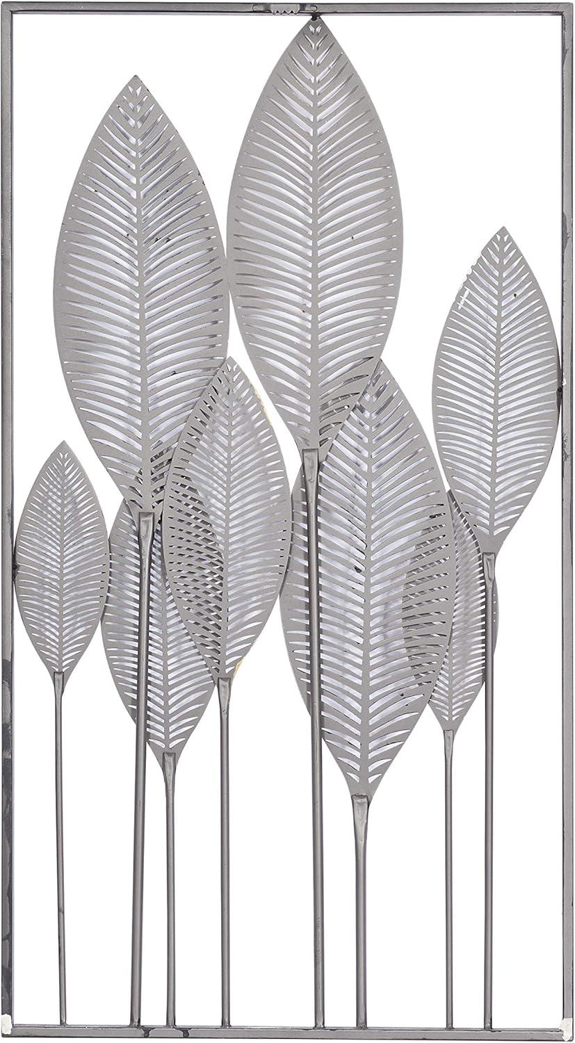 DecMode Bronze Metal Leaf Wall Decor with Black Frame