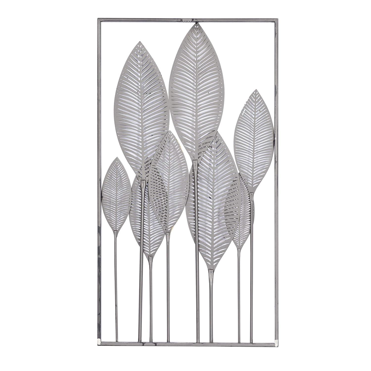 DecMode Bronze Metal Leaf Wall Decor with Black Frame