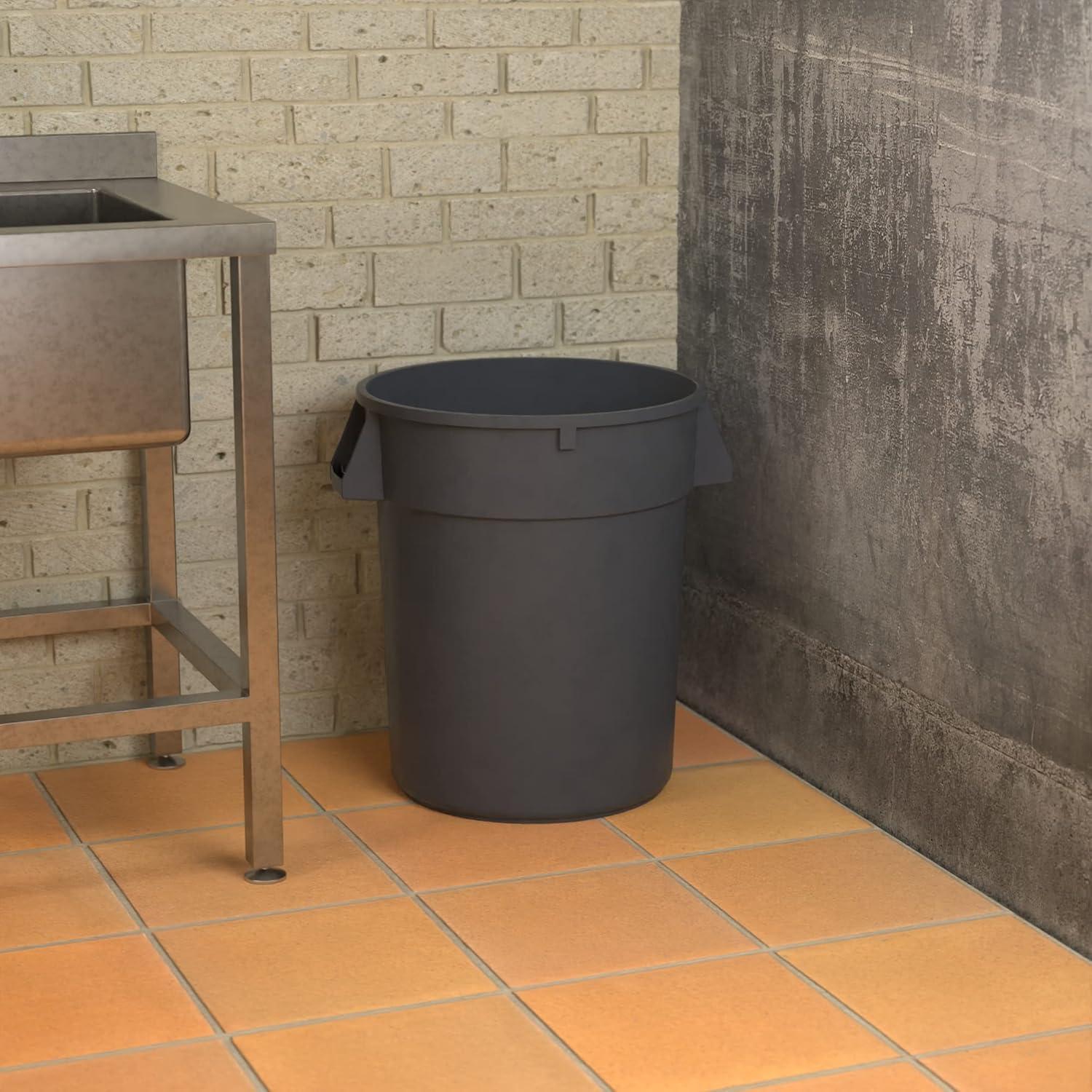 YfulYde 32GLWRGRA Round Waste Receptacle LLDPE 32 gal Gray