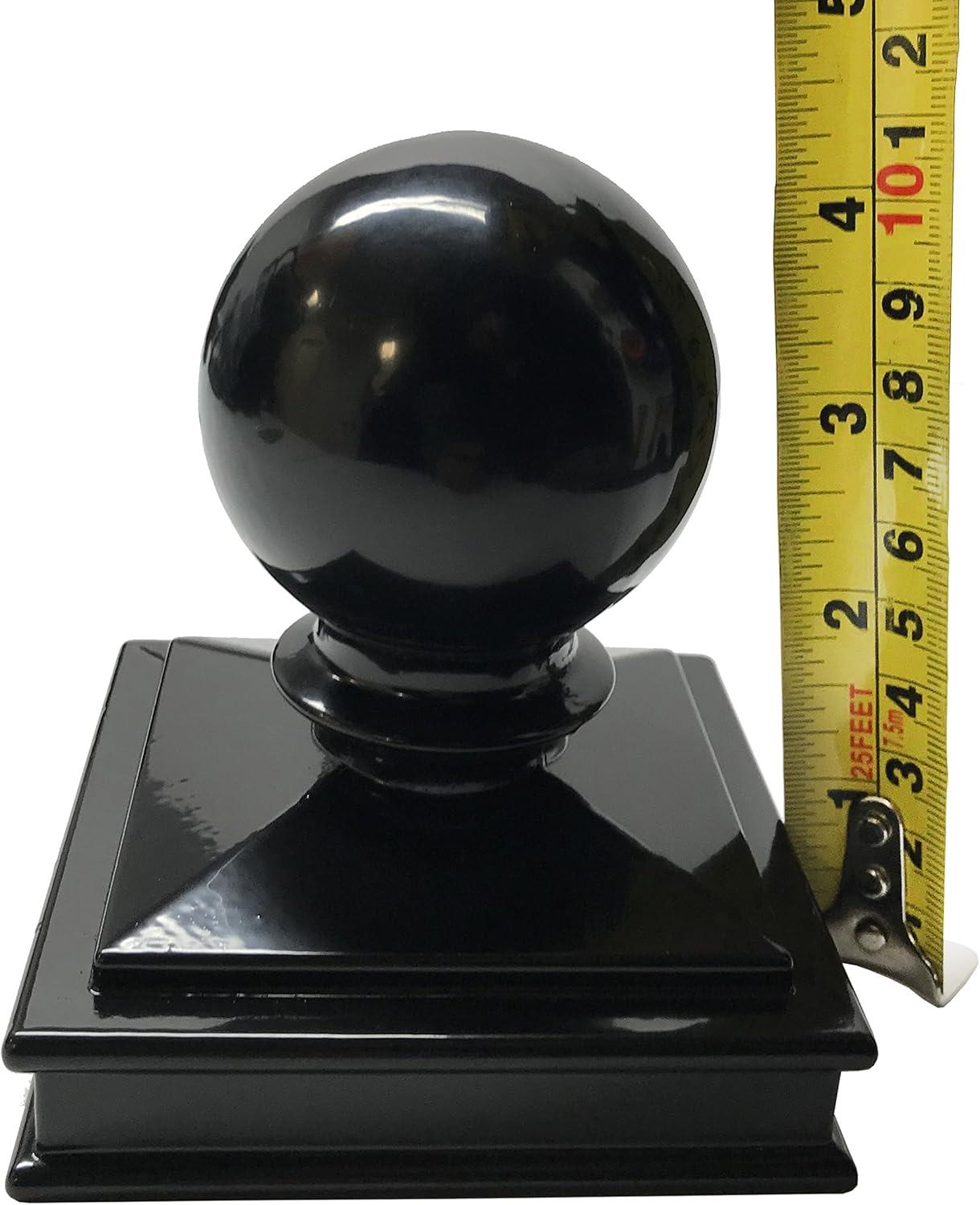 Black Aluminum 3" x 3" Ball Top Post Cap