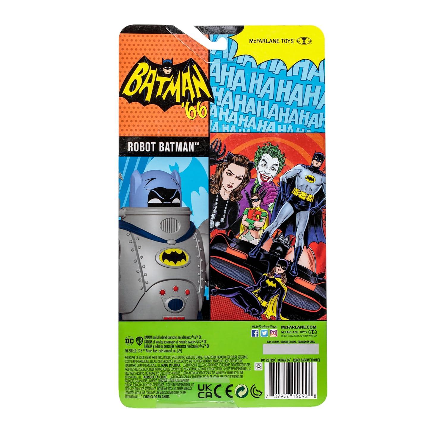 McFarlane DC Retro Robot Batman Action Figure, Collectible, Multicolor, 14+ Years, 0.65 lb