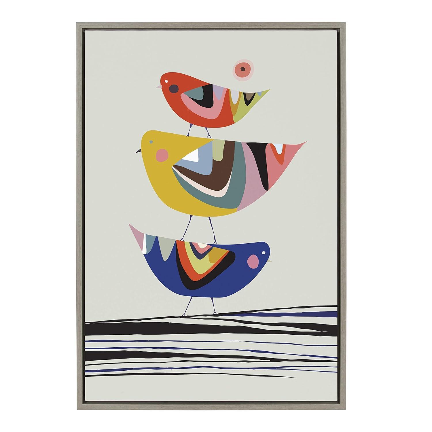 23" x 33" Sylvie the Family Tree Framed Canvas by Rachel Lee Gray - Kate & Laurel All Things Decor: Modern Vertical Digital Art