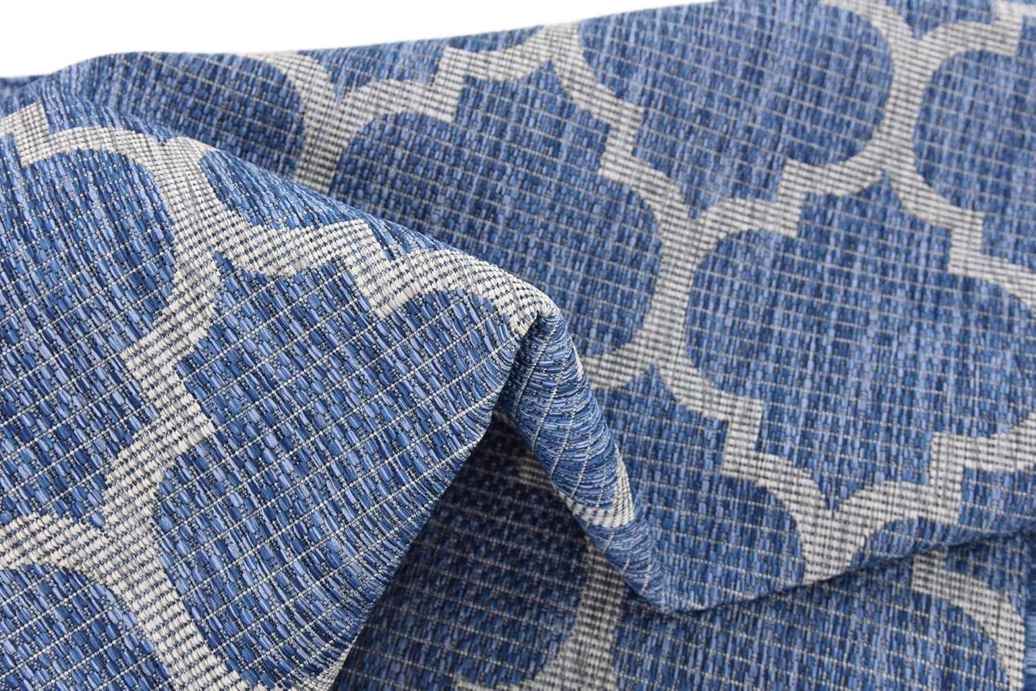 Unique Loom 6' 1 x 9' 0 Rectangle Indoor/Outdoor Trellis Navy Blue Area Rug