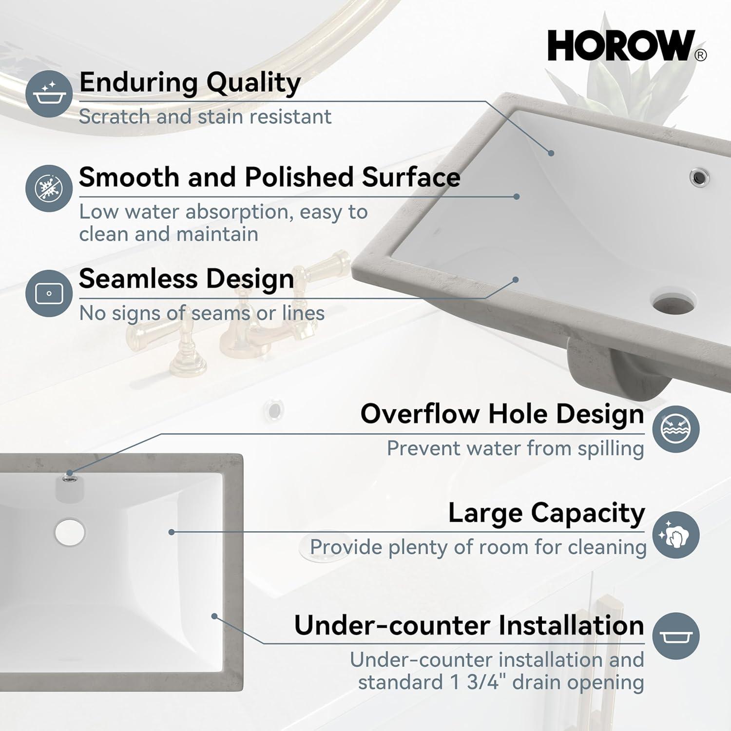 23.6" X 15.7" Rectangular Vitreous China Undermount Bathroom Sink with Overflow Hole，Modern White Square Vessel Sinks