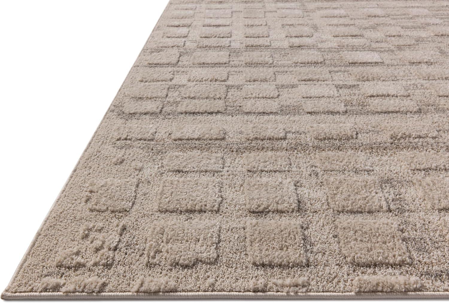 Amber Lewis Pebble Beige Geometric Polyester Area Rug