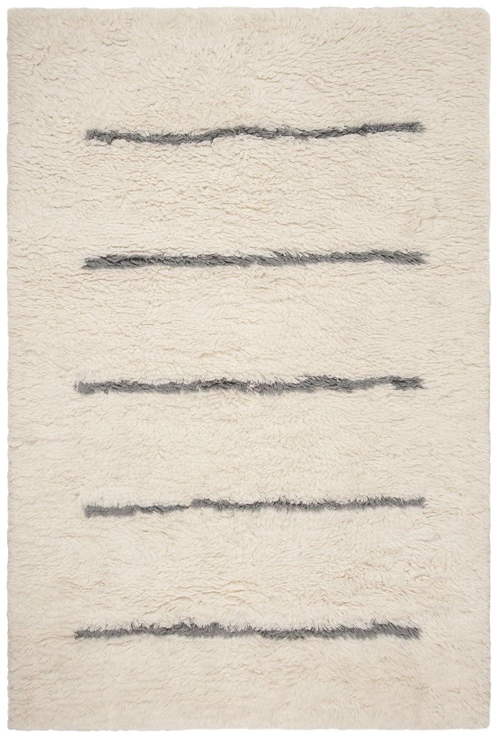 SAFAVIEH Kenya Siomha Striped Area Rug, Ivory/Black, 3' x 5'